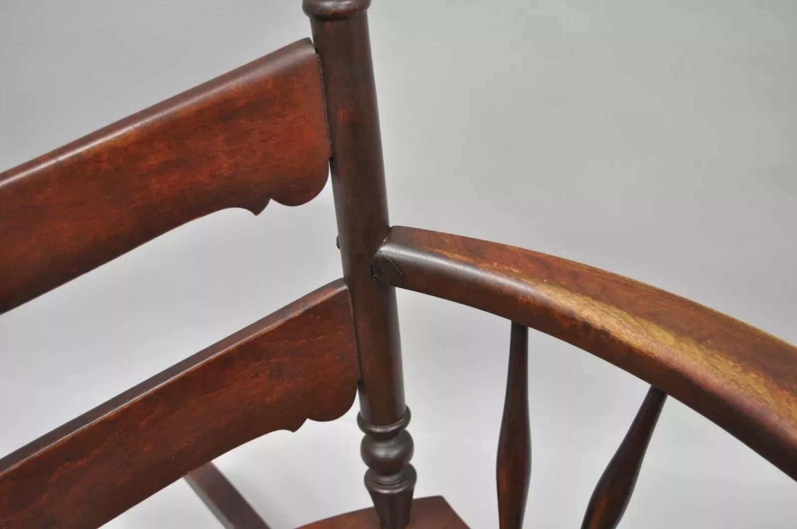 Antique Victorian Carved Mahogany Figural Eagle Cane Seat Rocker Rocking Chair For Sale 3