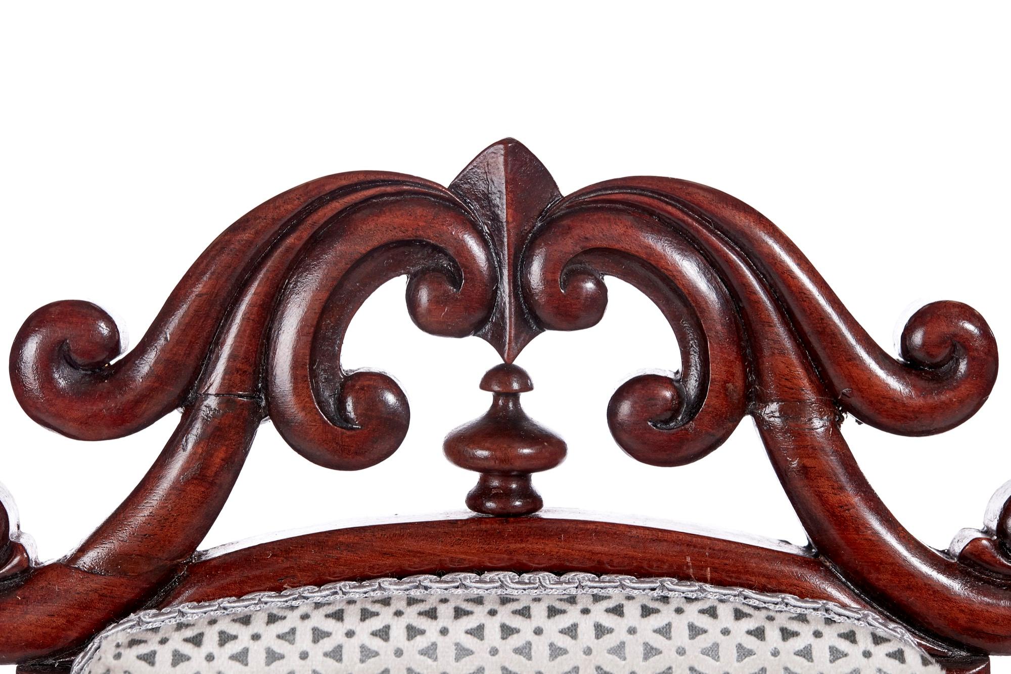 High Victorian Antique Victorian Carved Mahogany Hall Chair For Sale
