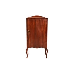 Antique Victorian Carved Mahogany Music Cabinet or Bar Cabinet, Circa 1900