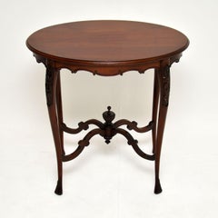 Antique Victorian Carved Mahogany Occasional Table