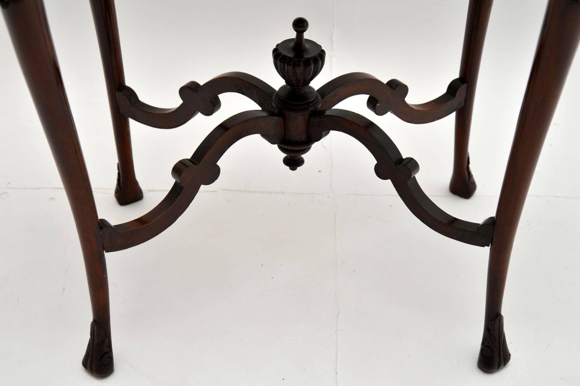 English Antique Victorian Carved Mahogany Occasional Table