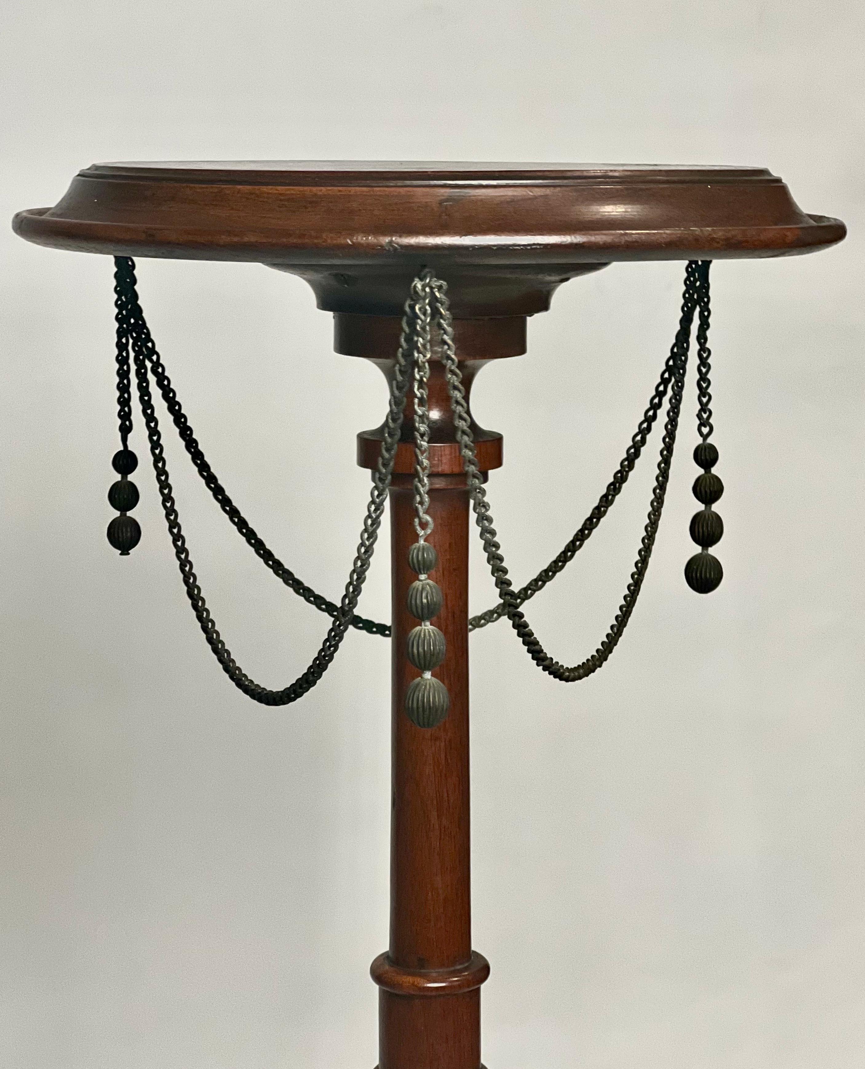 Antique Victorian Carved Mahogany Pedestal Plant Stand For Sale 1