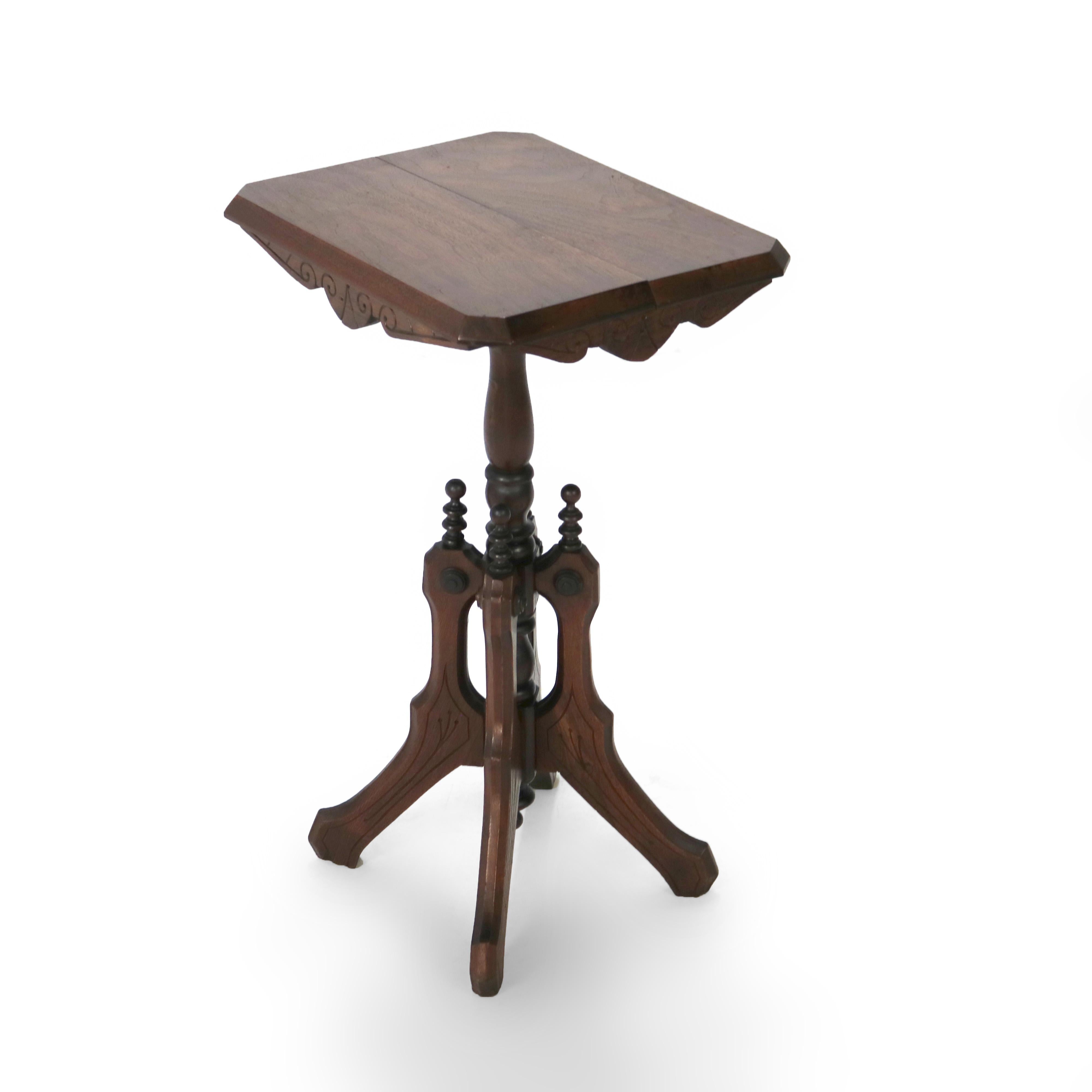 ***Reduced In-House Delivery Rates - Click on “Ask Seller” to Request a Quote***

Antique Victorian Carved Mahogany Plant Stand with Incised Apron C1890

Measures- 28.75