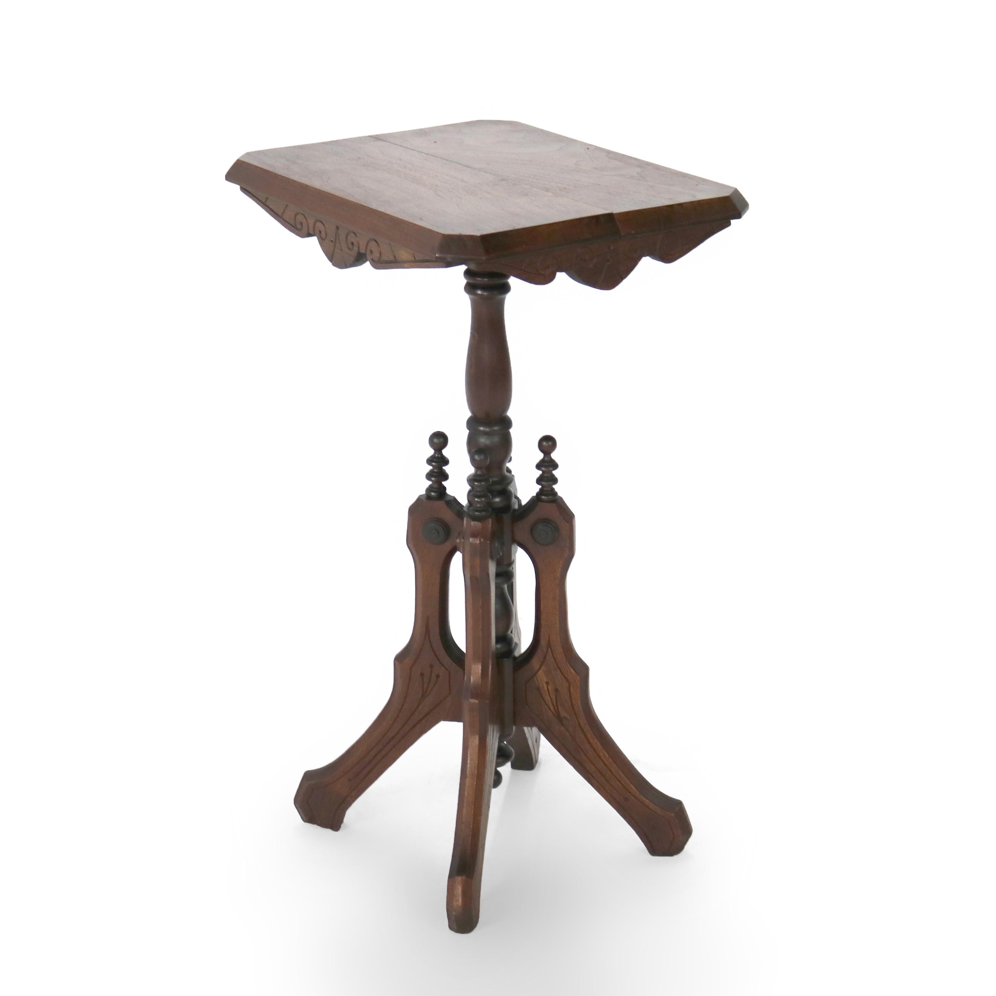 19th Century Antique Victorian Carved Mahogany Plant Stand C1890 For Sale