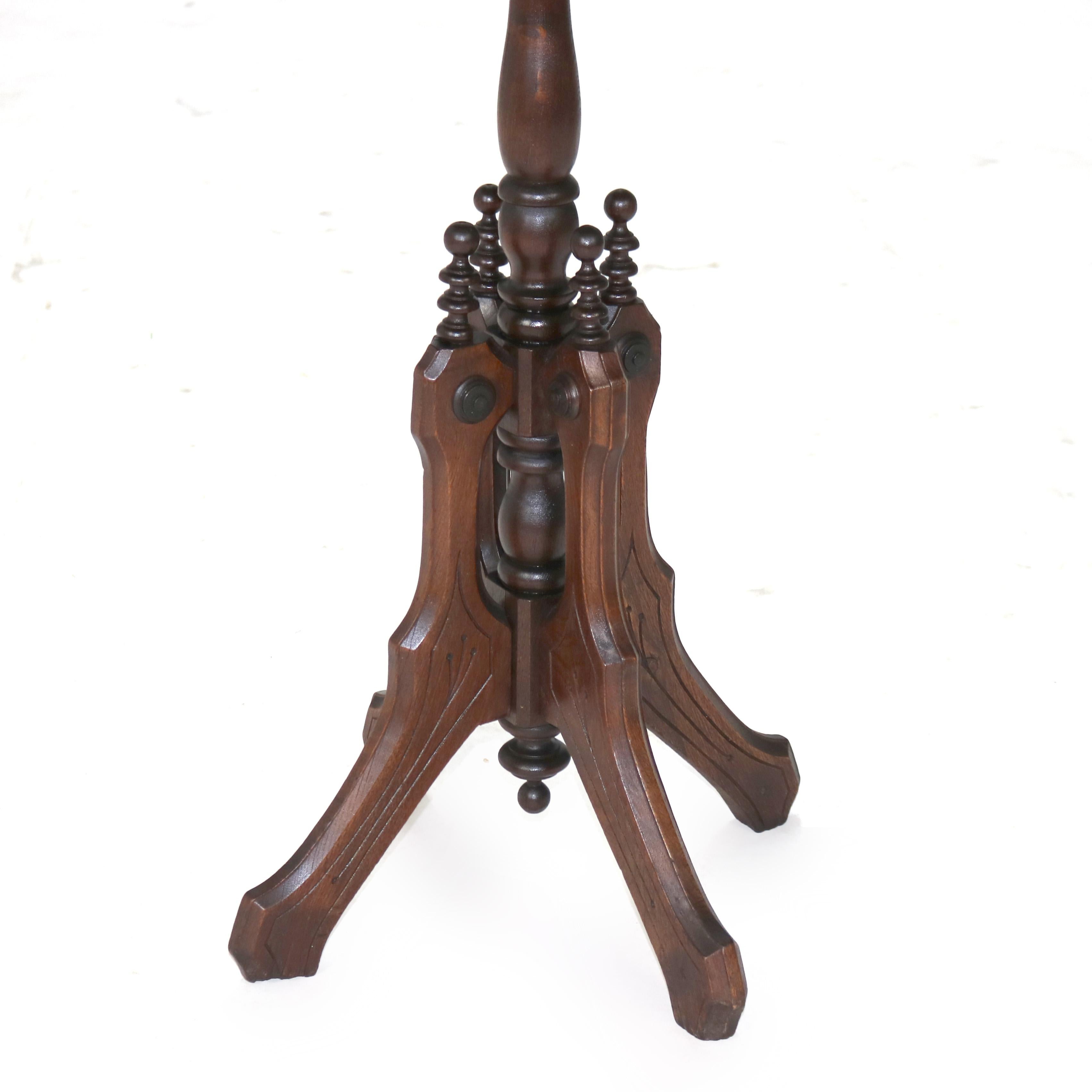 Antique Victorian Carved Mahogany Plant Stand C1890 For Sale 4