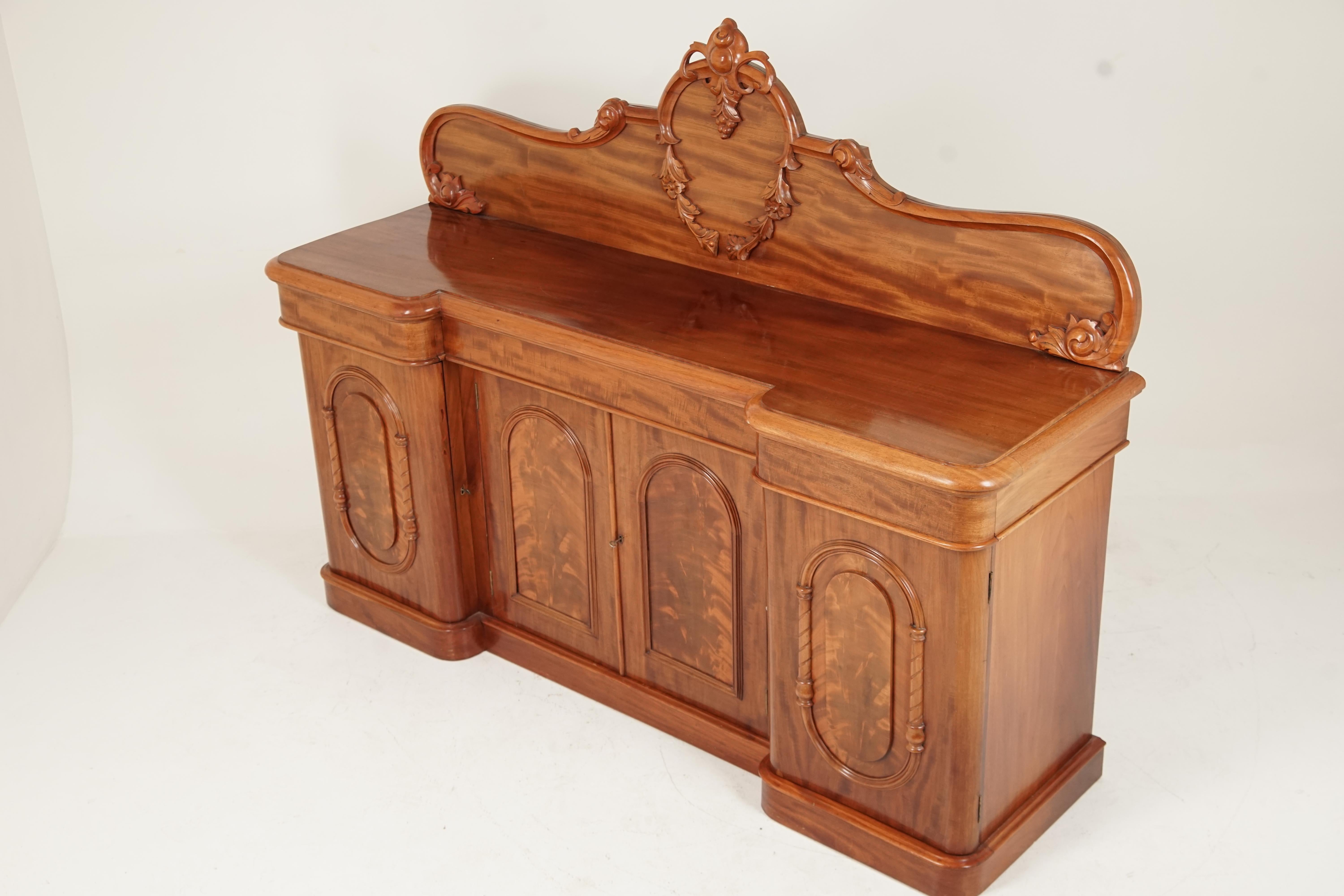 Antique Victorian Carved Mahogany Sideboard, Buffet, Scotland, 1870, B2748 2