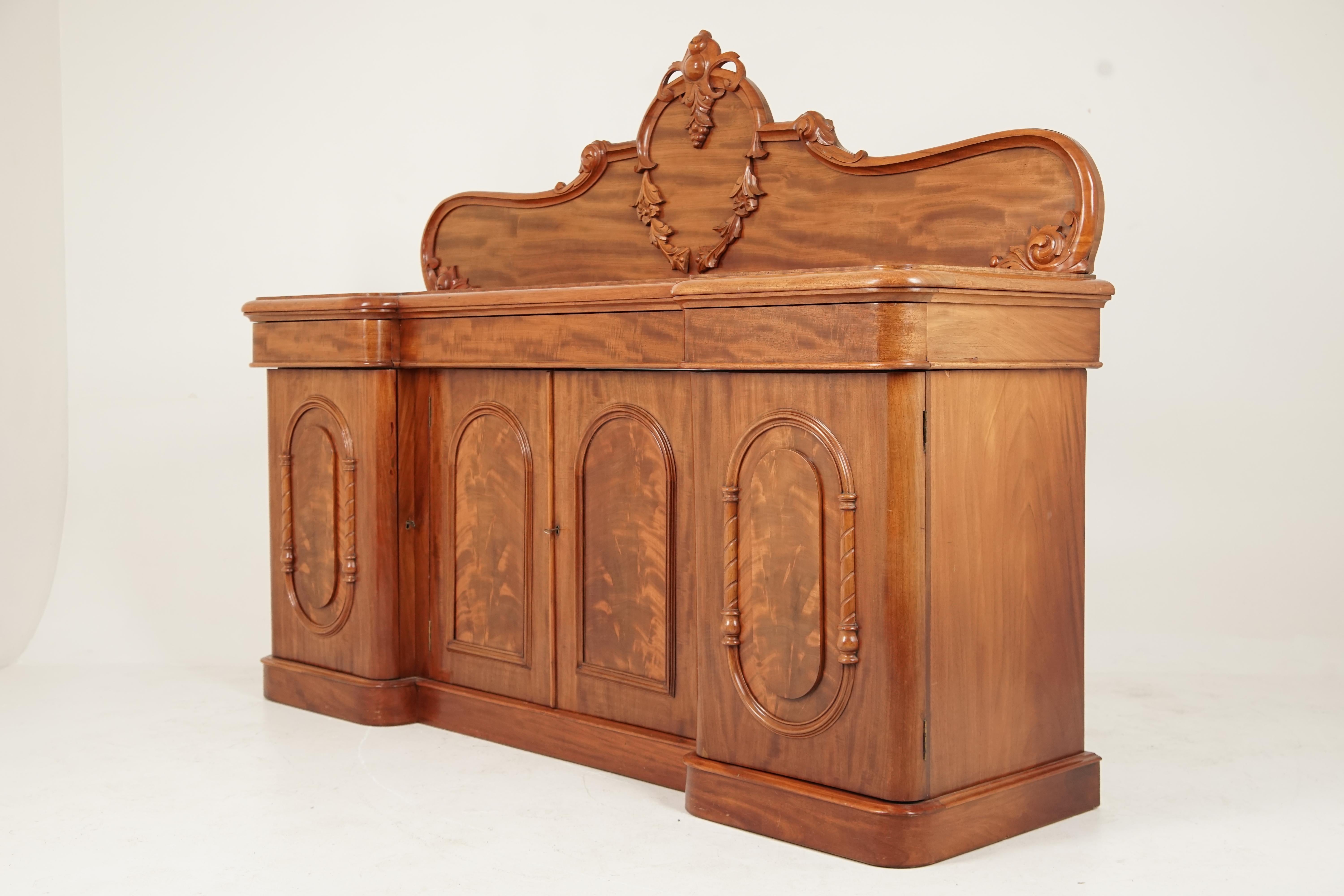 Antique Victorian Carved Mahogany Sideboard, Buffet, Scotland, 1870, B2748 3