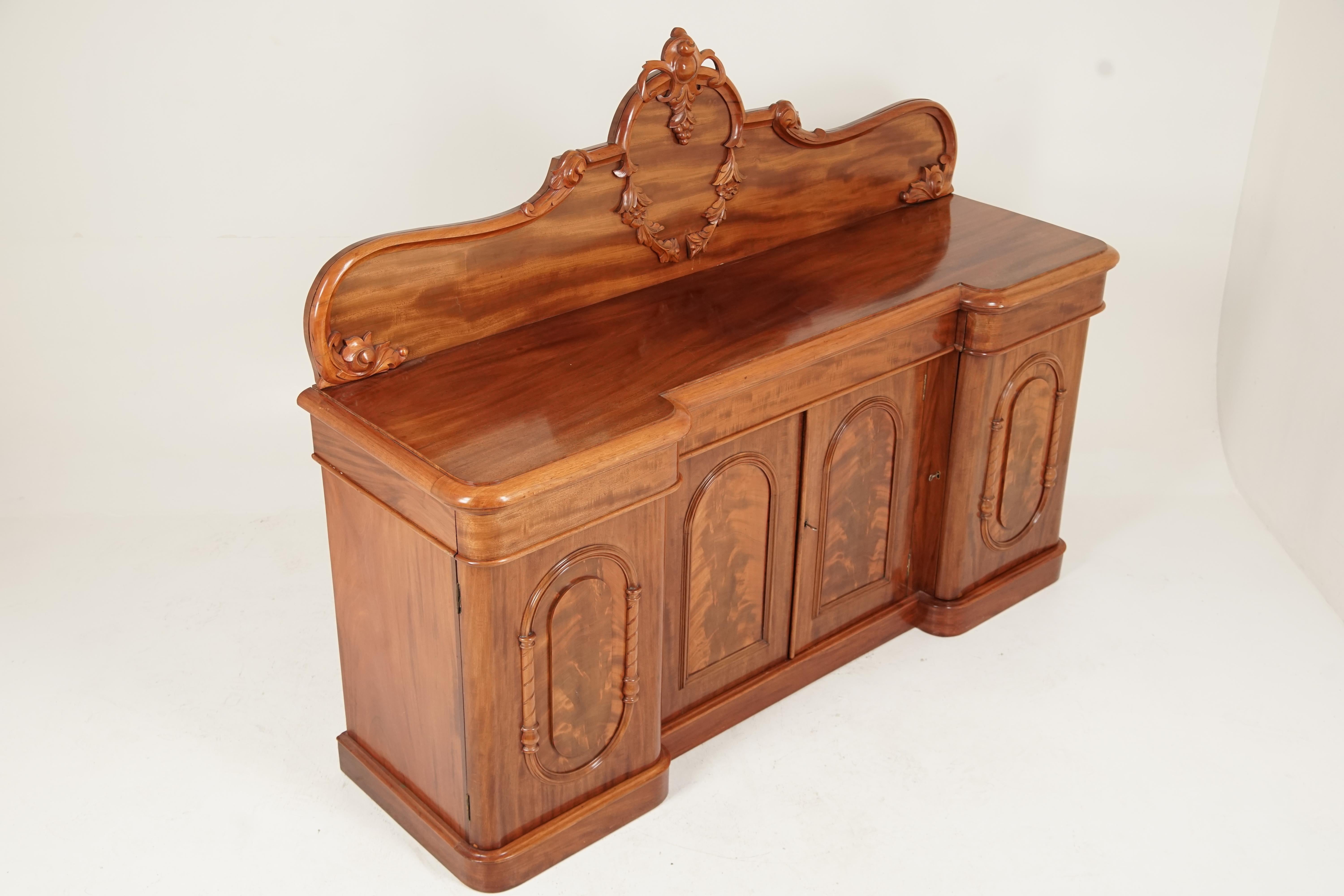 Hand-Crafted Antique Victorian Carved Mahogany Sideboard, Buffet, Scotland, 1870, B2748