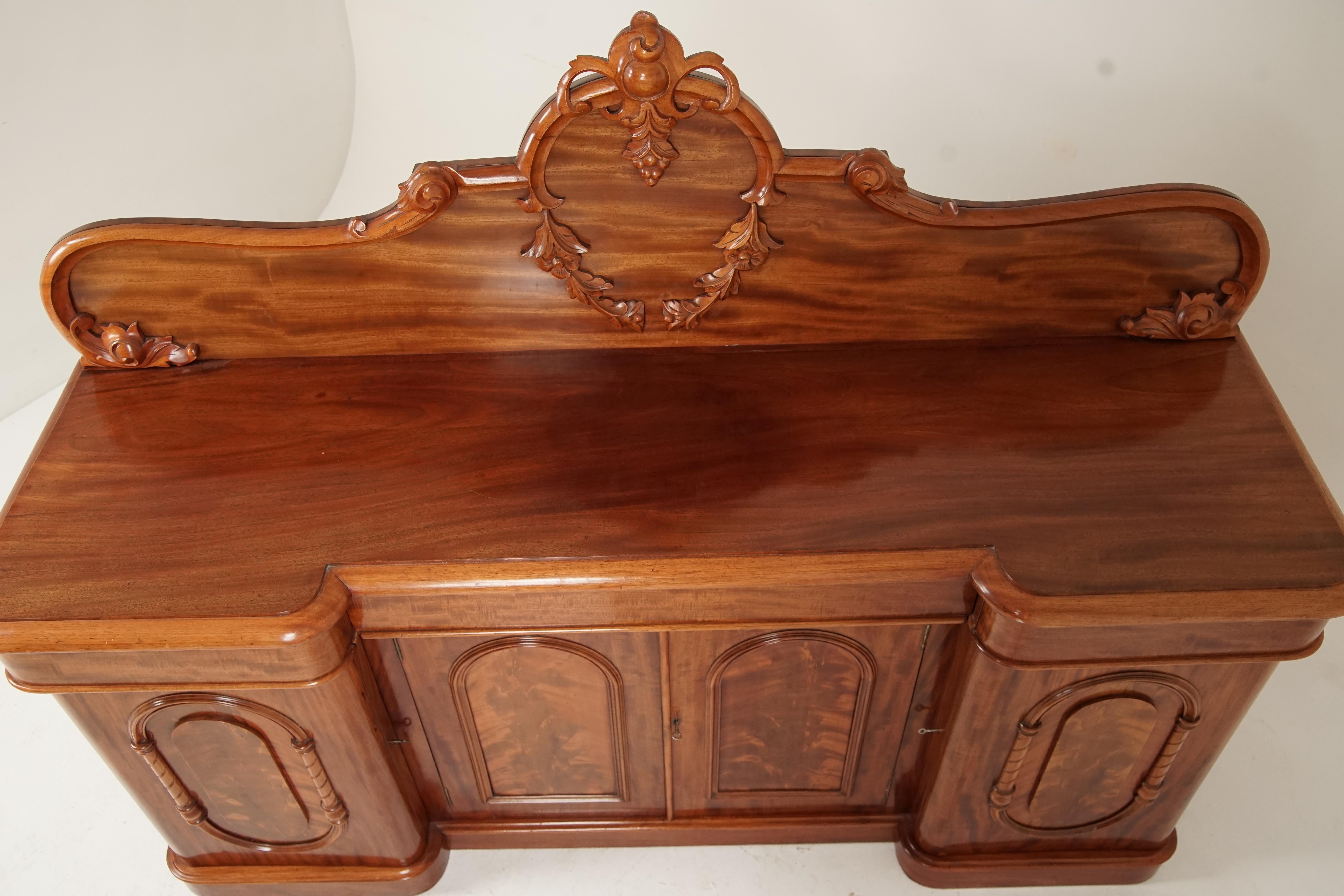 Late 19th Century Antique Victorian Carved Mahogany Sideboard, Buffet, Scotland, 1870, B2748