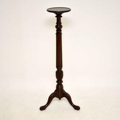 Antique Victorian Carved Torchere Table