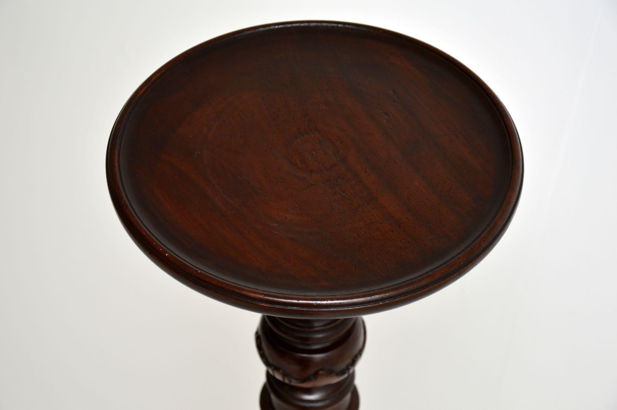 English Antique Victorian Carved Torchere Table For Sale
