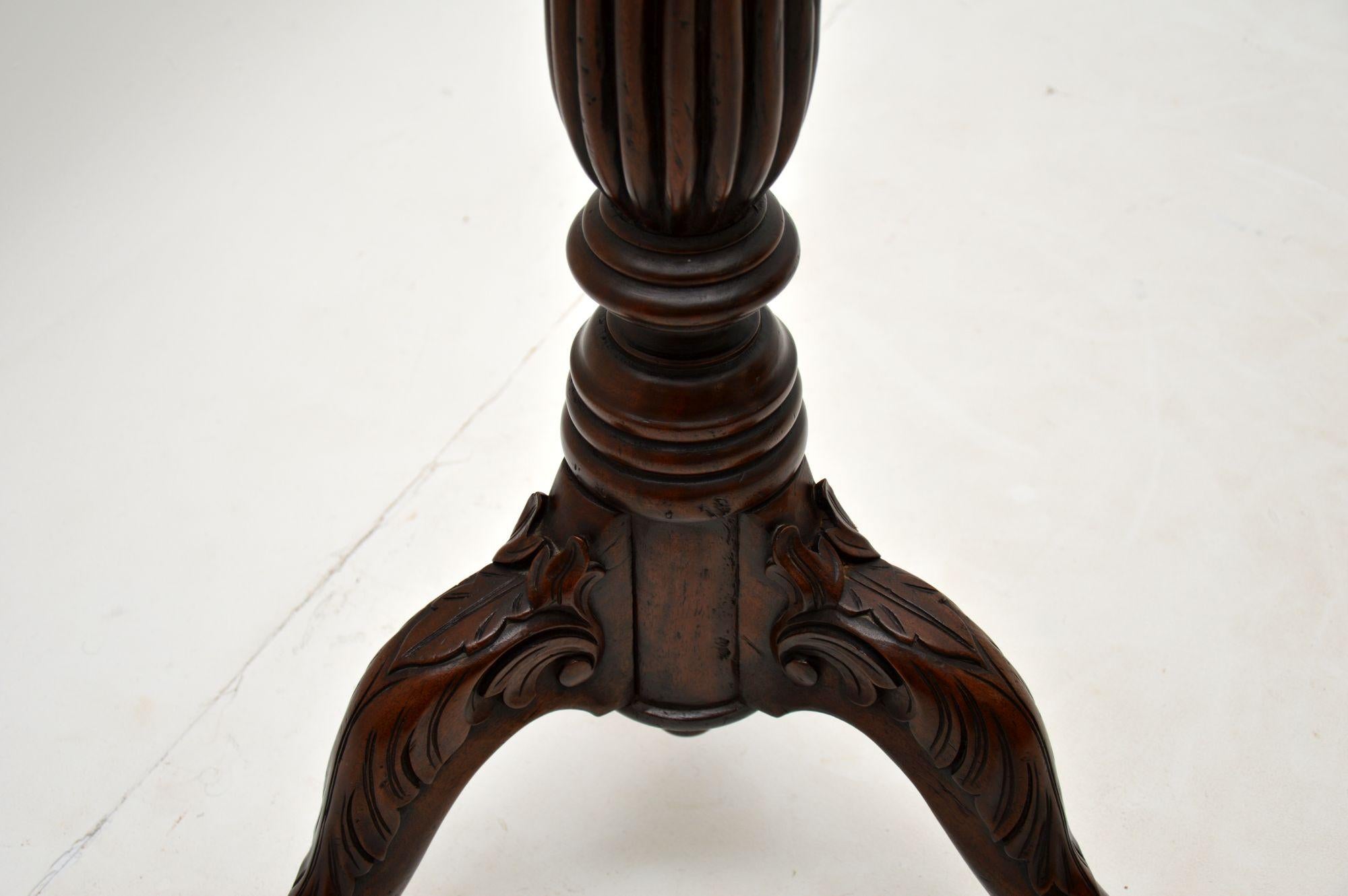 Antique Victorian Carved Torchere Table For Sale 4