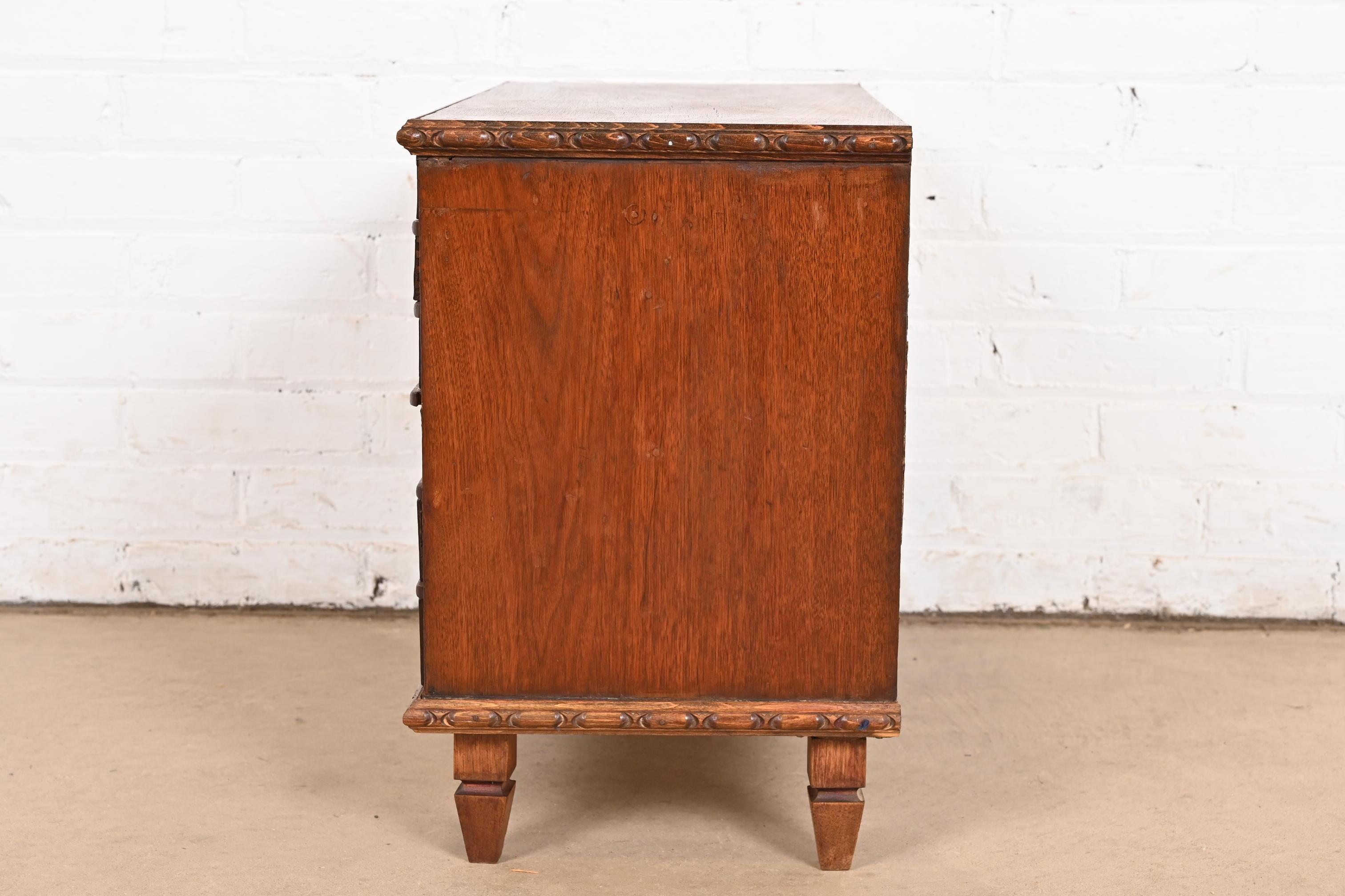 Antique Victorian Carved Mahogany Twelve-Drawer Collector's Cabinet, Circa 1880s For Sale 5