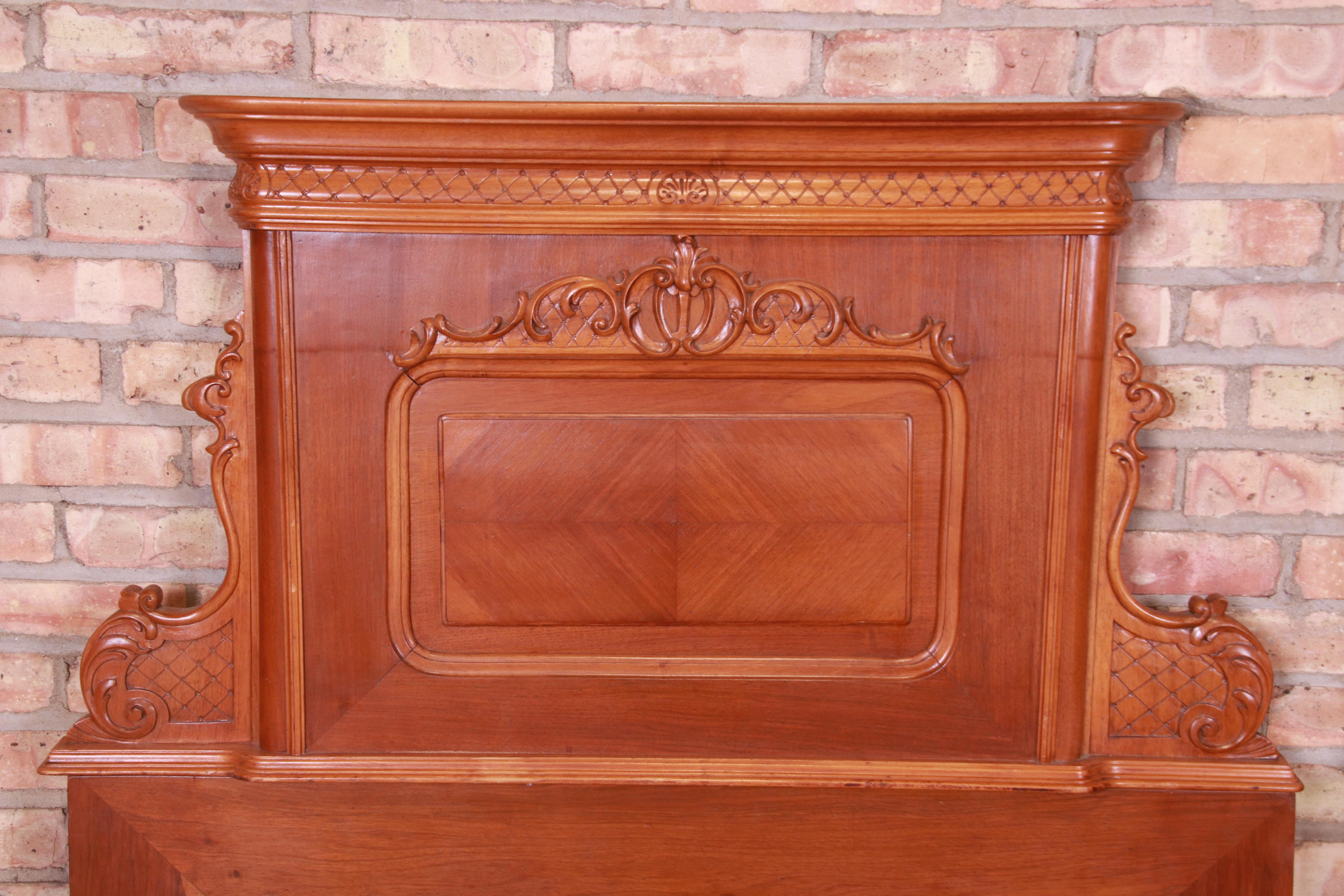 Antique Victorian Carved Mahogany Twin Beds, Pair 3