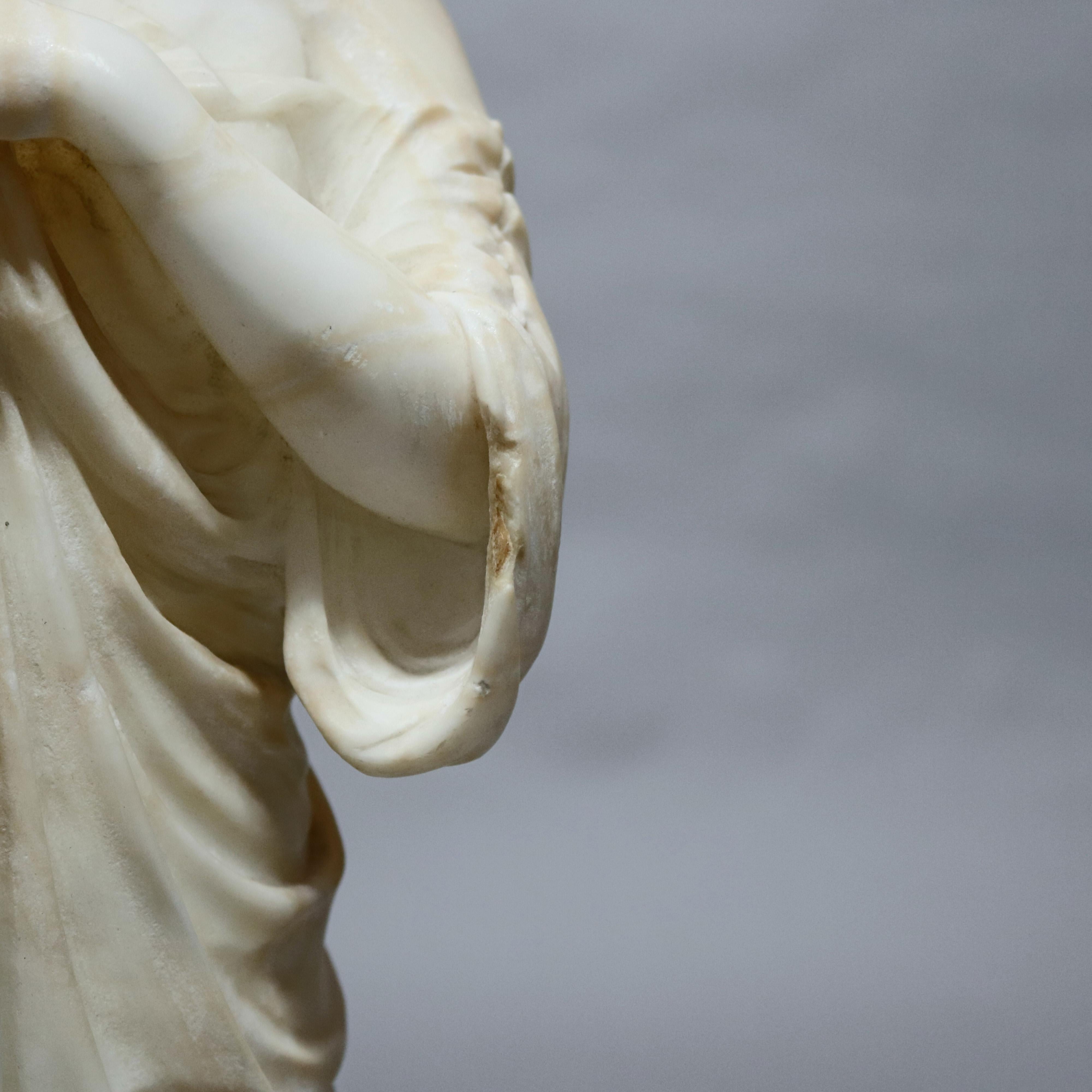 Victorian Carved Marble Classical Greek Maiden Portrait Sculpture, circa 1890 5