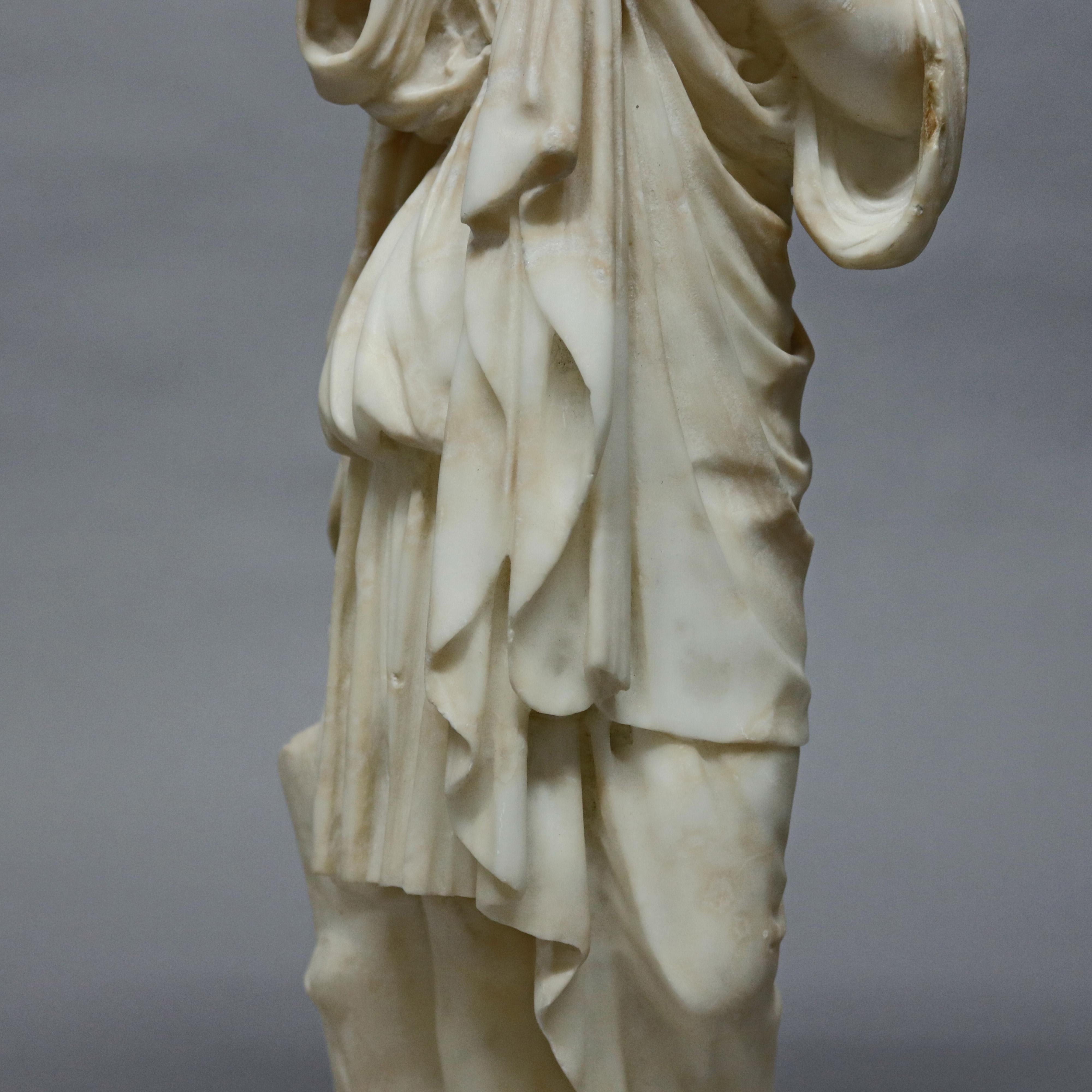 European Victorian Carved Marble Classical Greek Maiden Portrait Sculpture, circa 1890