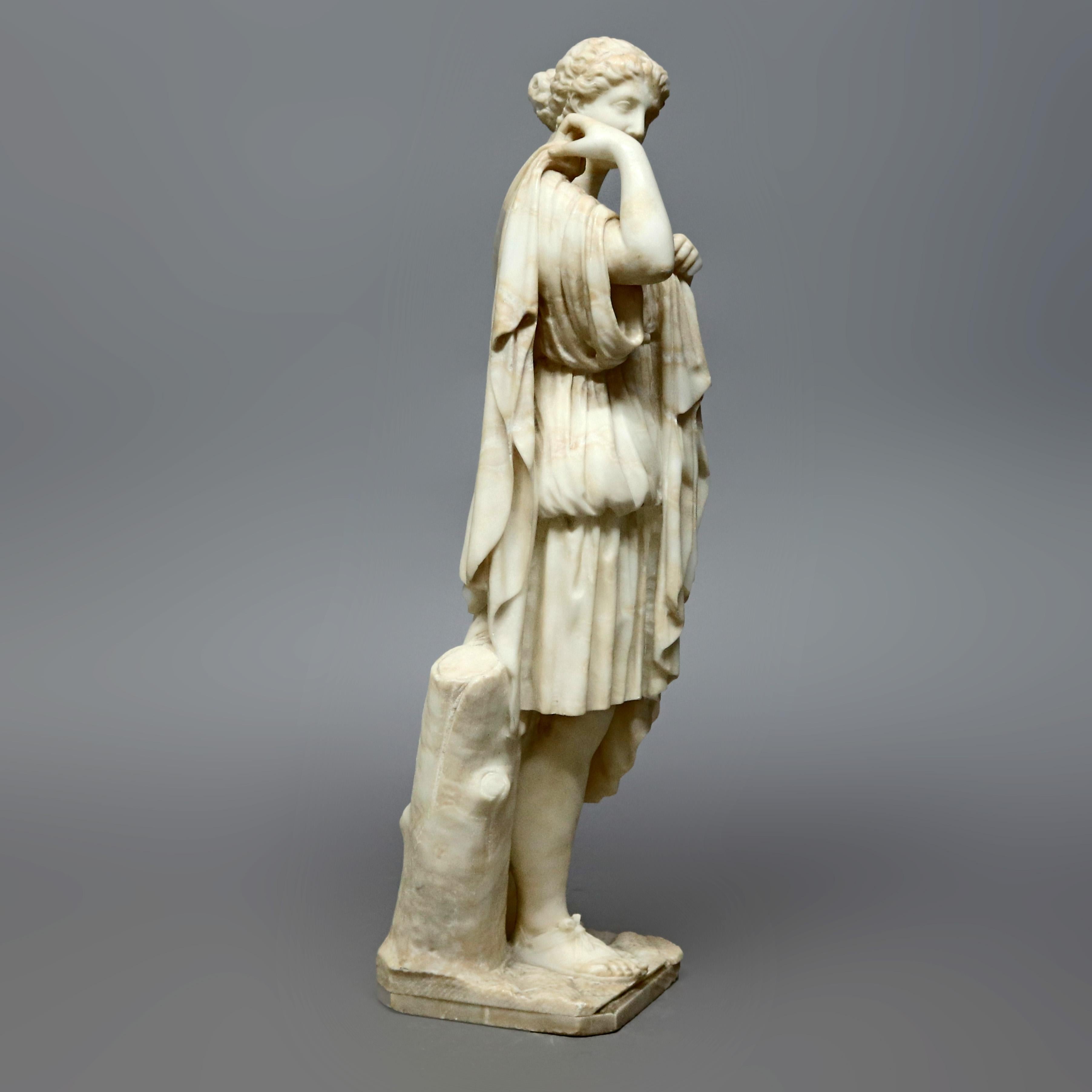 Victorian Carved Marble Classical Greek Maiden Portrait Sculpture, circa 1890 1