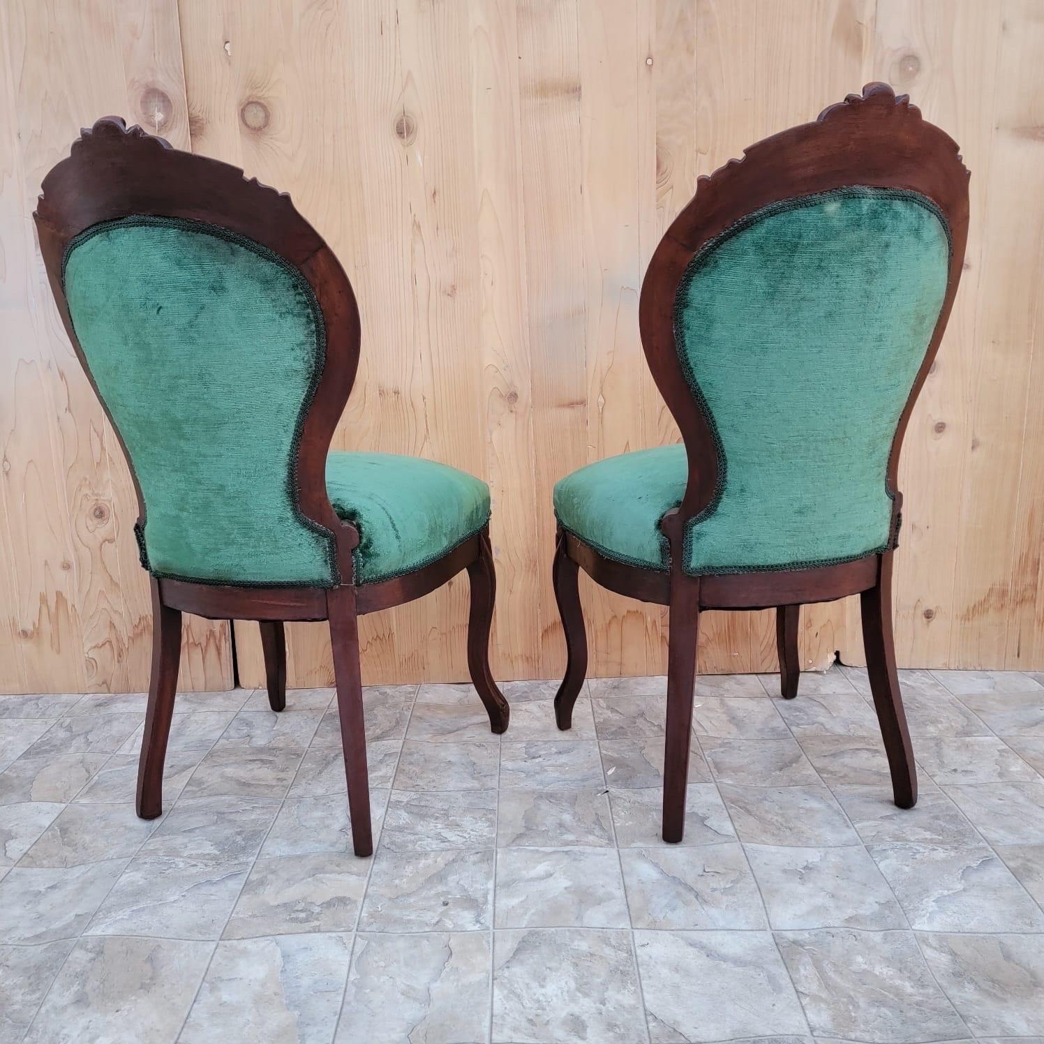 Late 19th Century Antique Victorian Carved Medallion Back Sofa with 2 Side Chairs Parlor Set