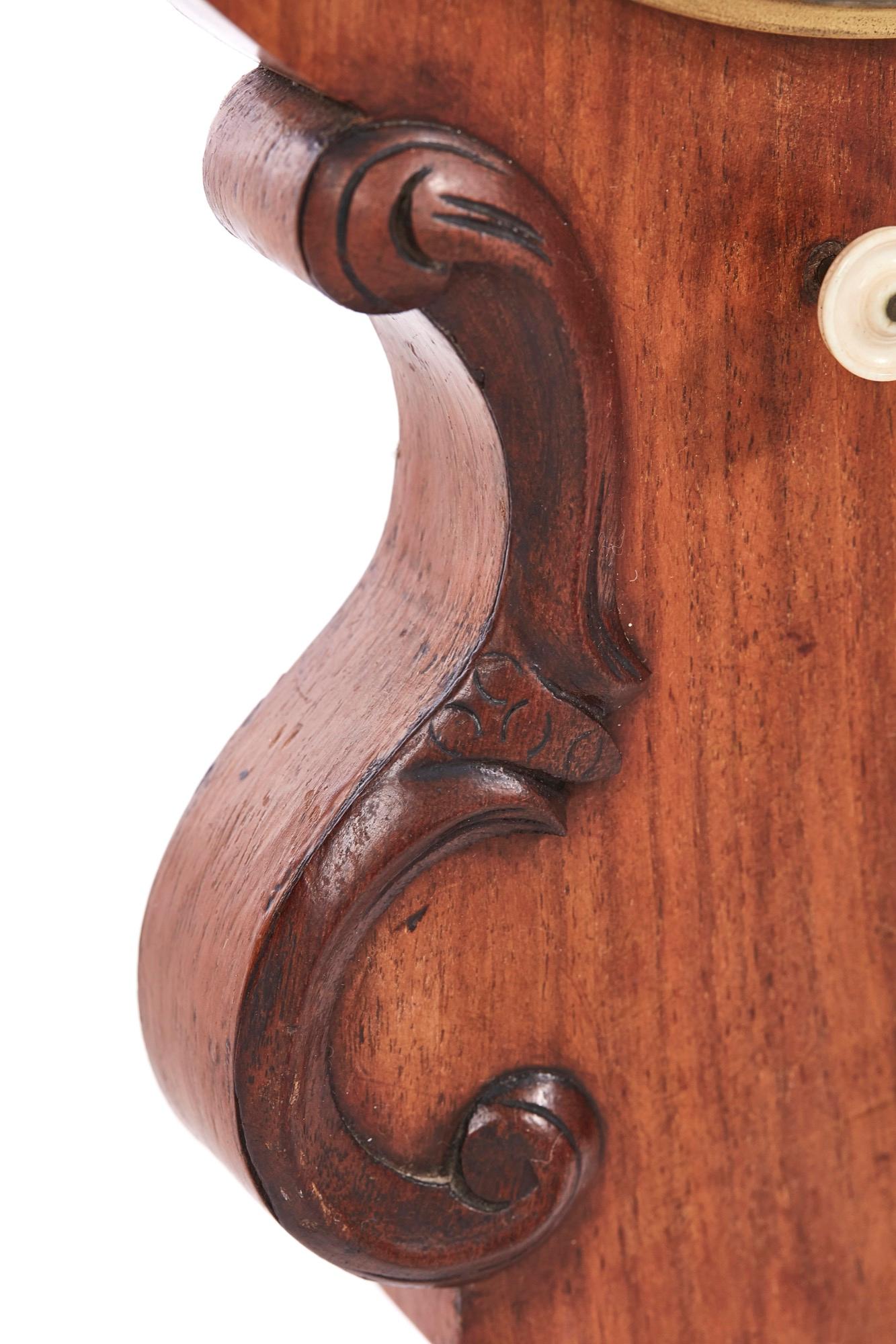 Antique Victorian Carved Oak Banjo Barometer In Excellent Condition For Sale In Stutton, GB
