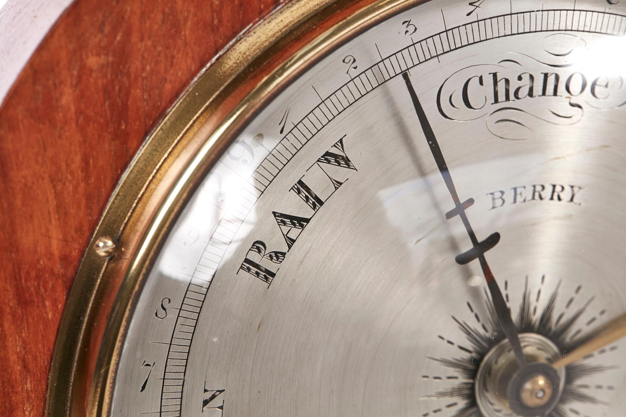 19th Century Antique Victorian Carved Oak Banjo Barometer For Sale