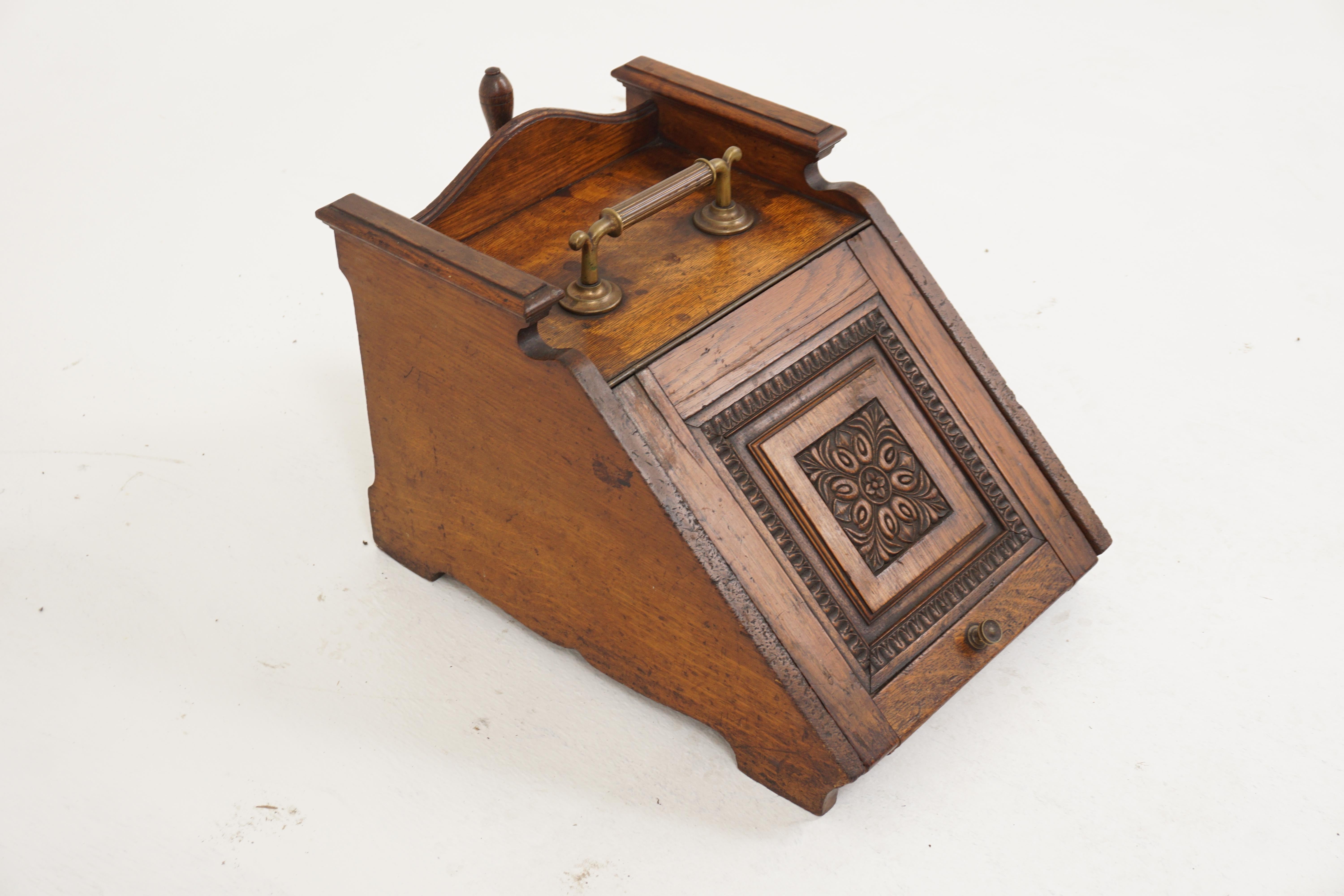 antique wooden coal scuttle