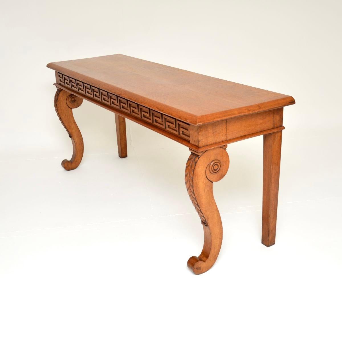 British Antique Victorian Carved Oak Console Table For Sale