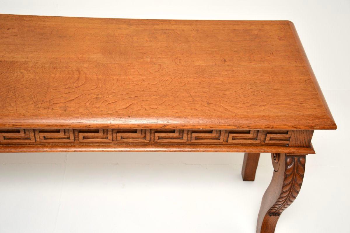 Mid-19th Century Antique Victorian Carved Oak Console Table For Sale