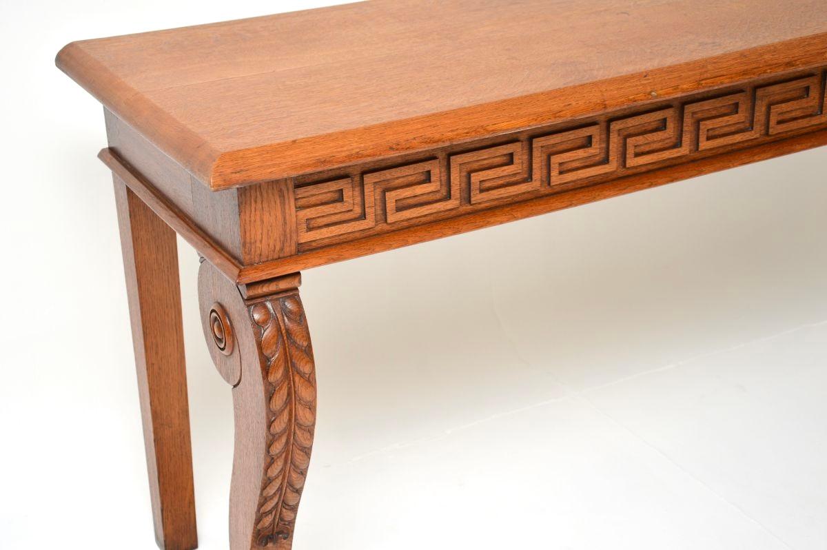 Antique Victorian Carved Oak Console Table For Sale 1