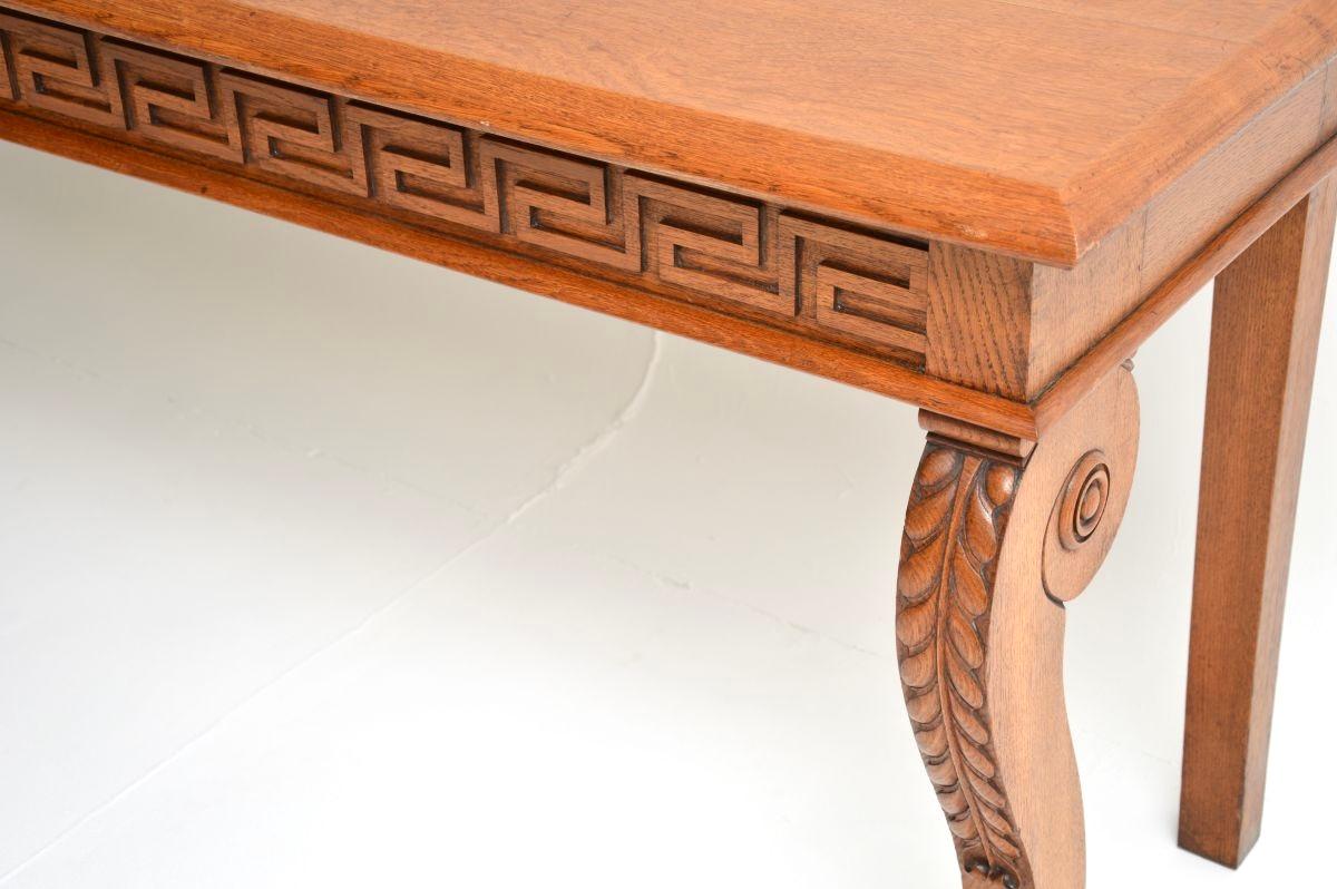 Antique Victorian Carved Oak Console Table For Sale 2