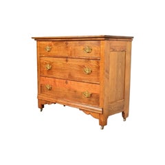 Antique Victorian Carved Oak Dresser or Chest of Drawers, Circa 1890s
