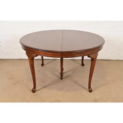 Antique Victorian Carved Oak Extension Dining Table, Newly Refinished