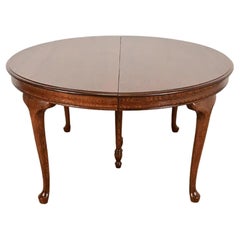 Antique Victorian Carved Oak Extension Dining Table, Newly Refinished