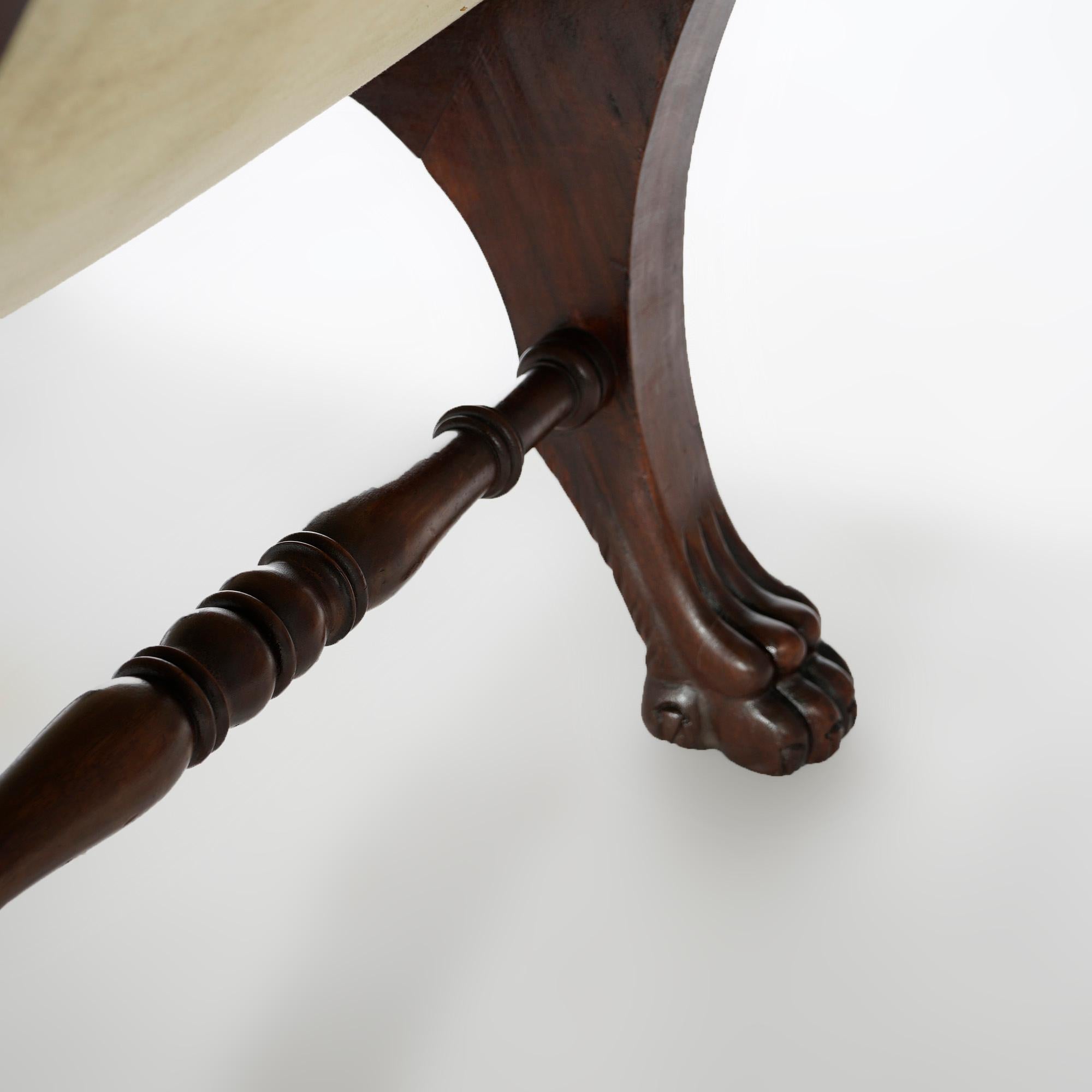 Antique Victorian Carved Mahogany Figural Winged Griffin Lolling Chair, c1900 7