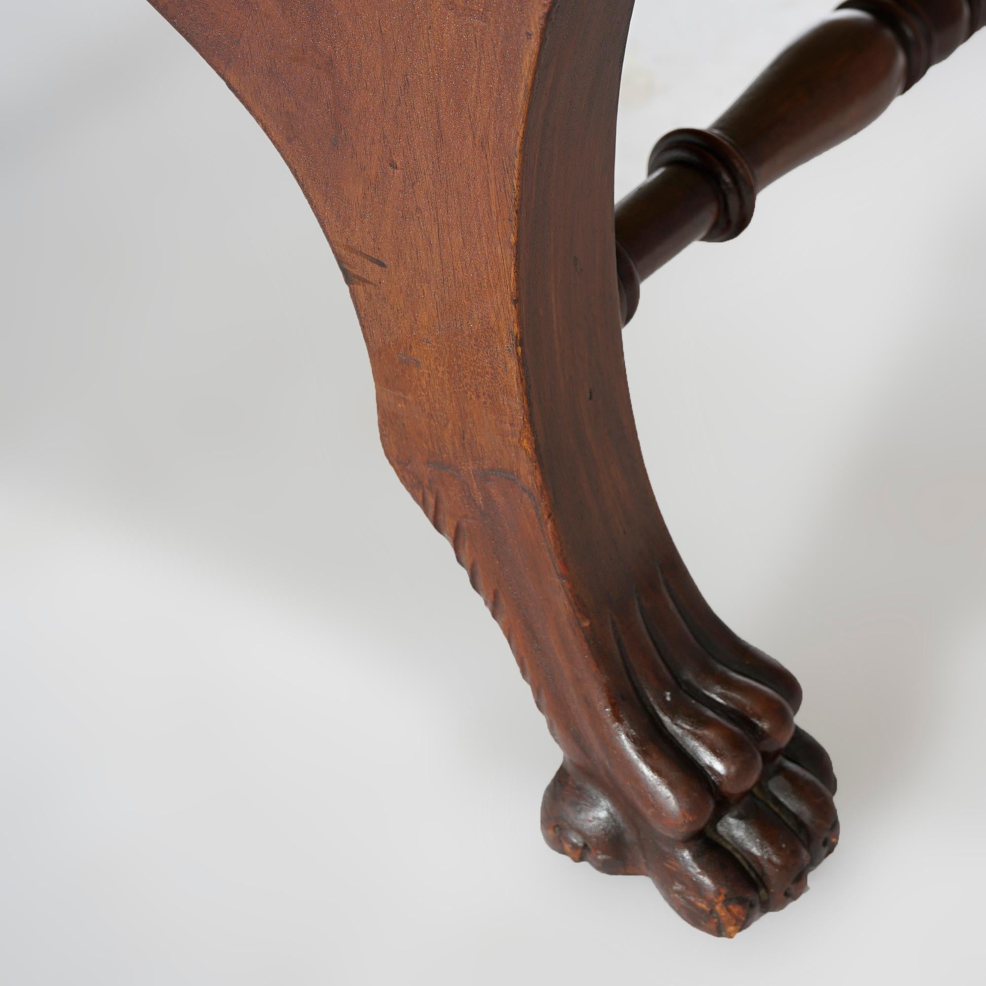 Antique Victorian Carved Mahogany Figural Winged Griffin Lolling Chair, c1900 8