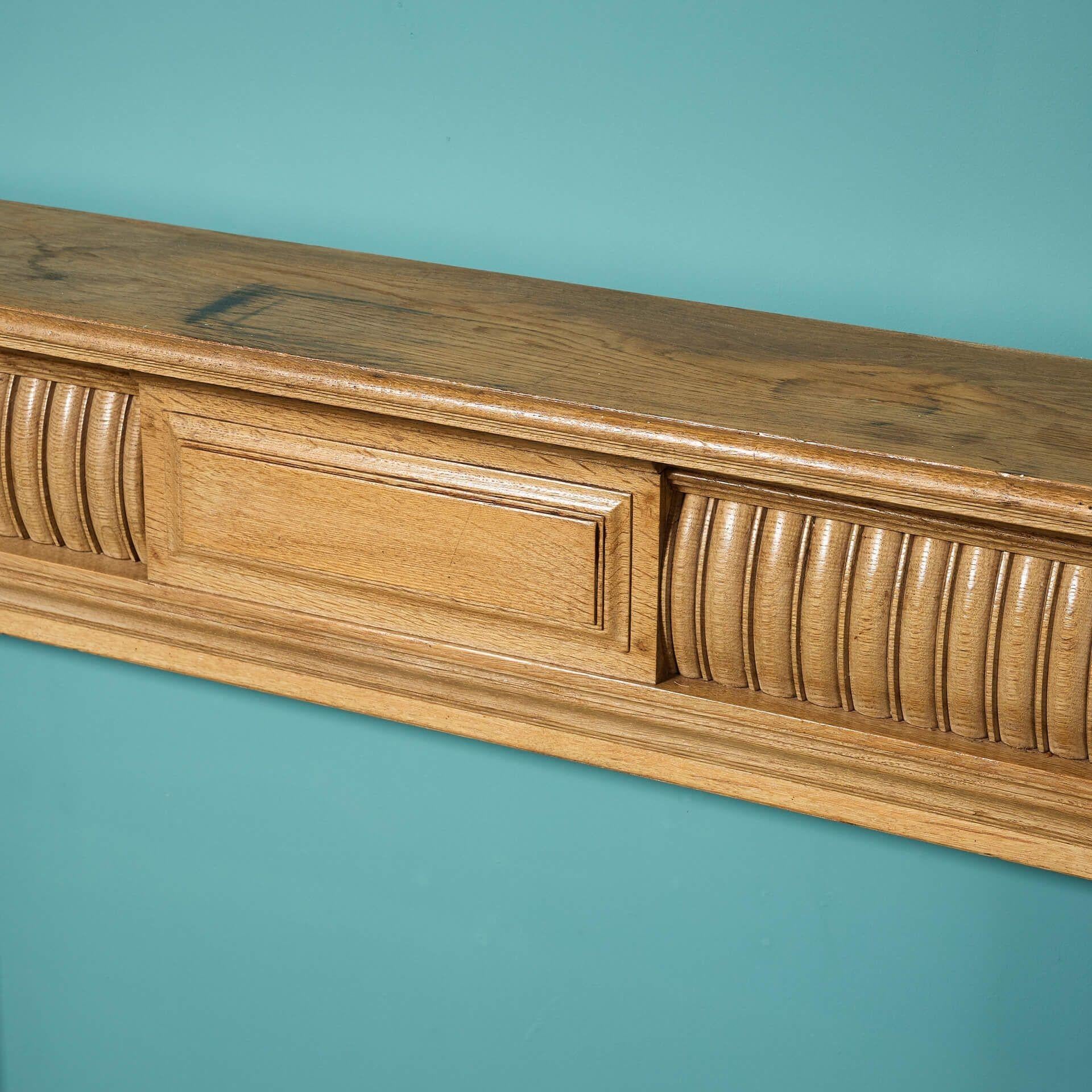 20th Century Antique Victorian Carved Oak Fire Surround For Sale
