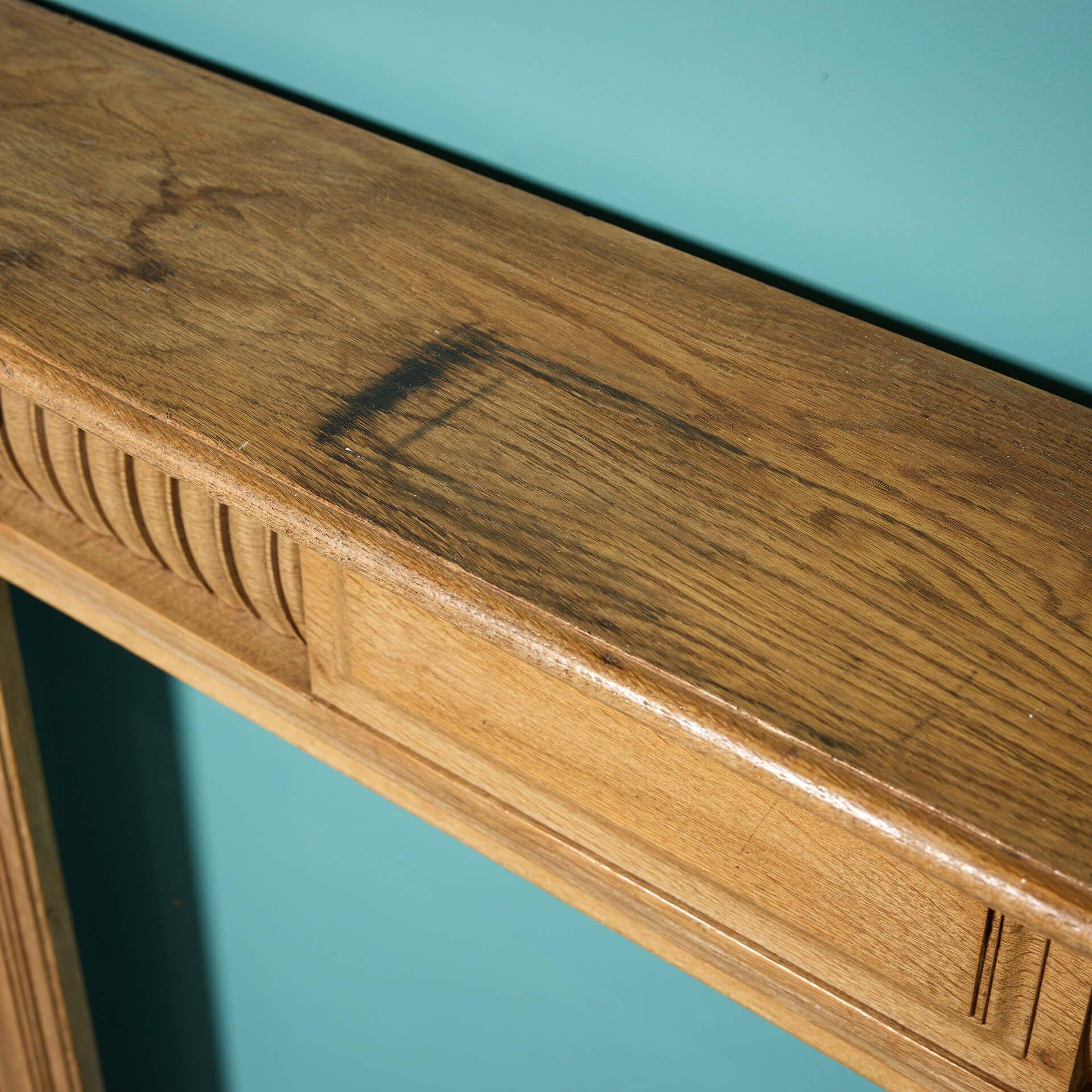 Wood Antique Victorian Carved Oak Fire Surround For Sale