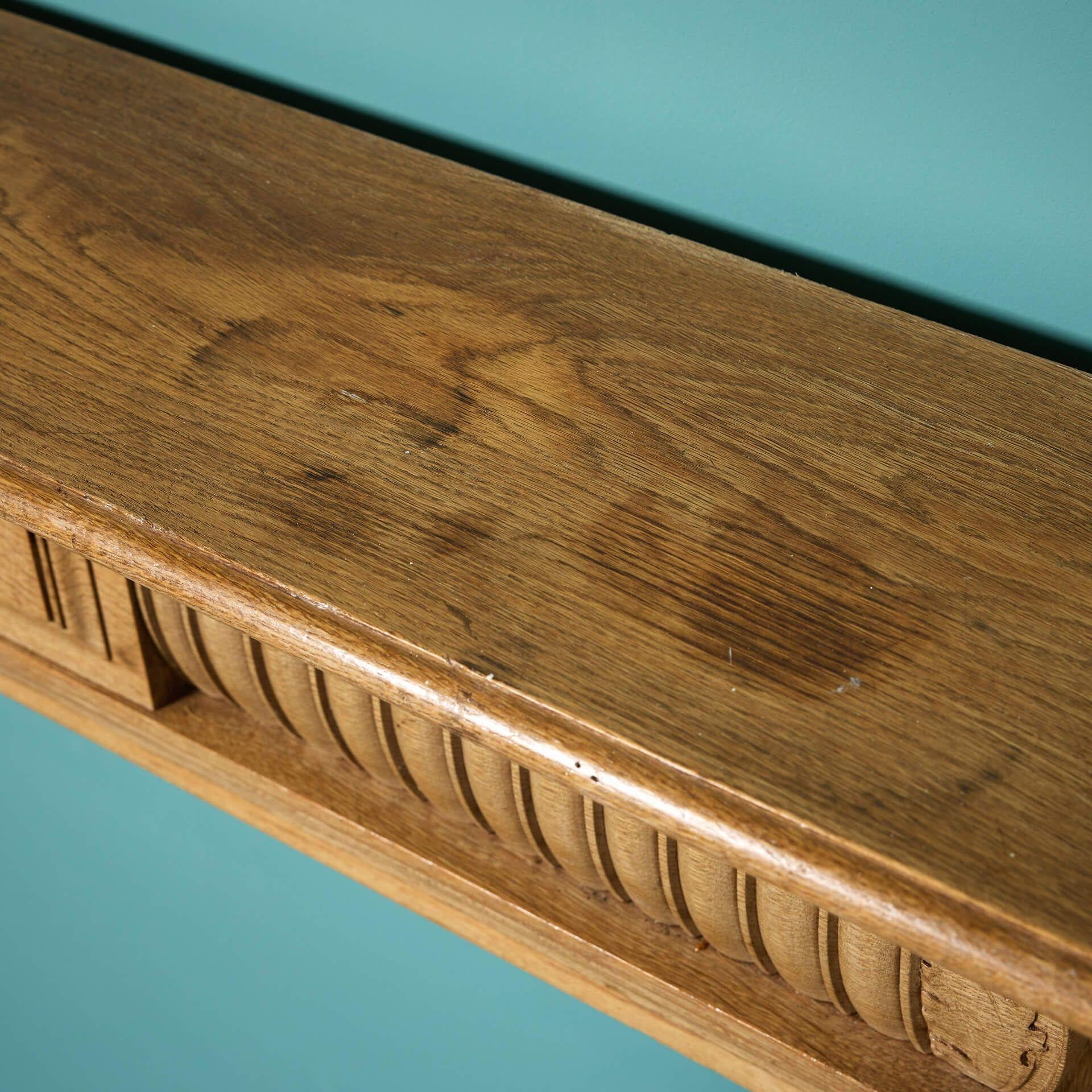 Antique Victorian Carved Oak Fire Surround For Sale 1