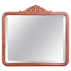 Antique Mirror vittoriano intagliato e incorniciato in Oak