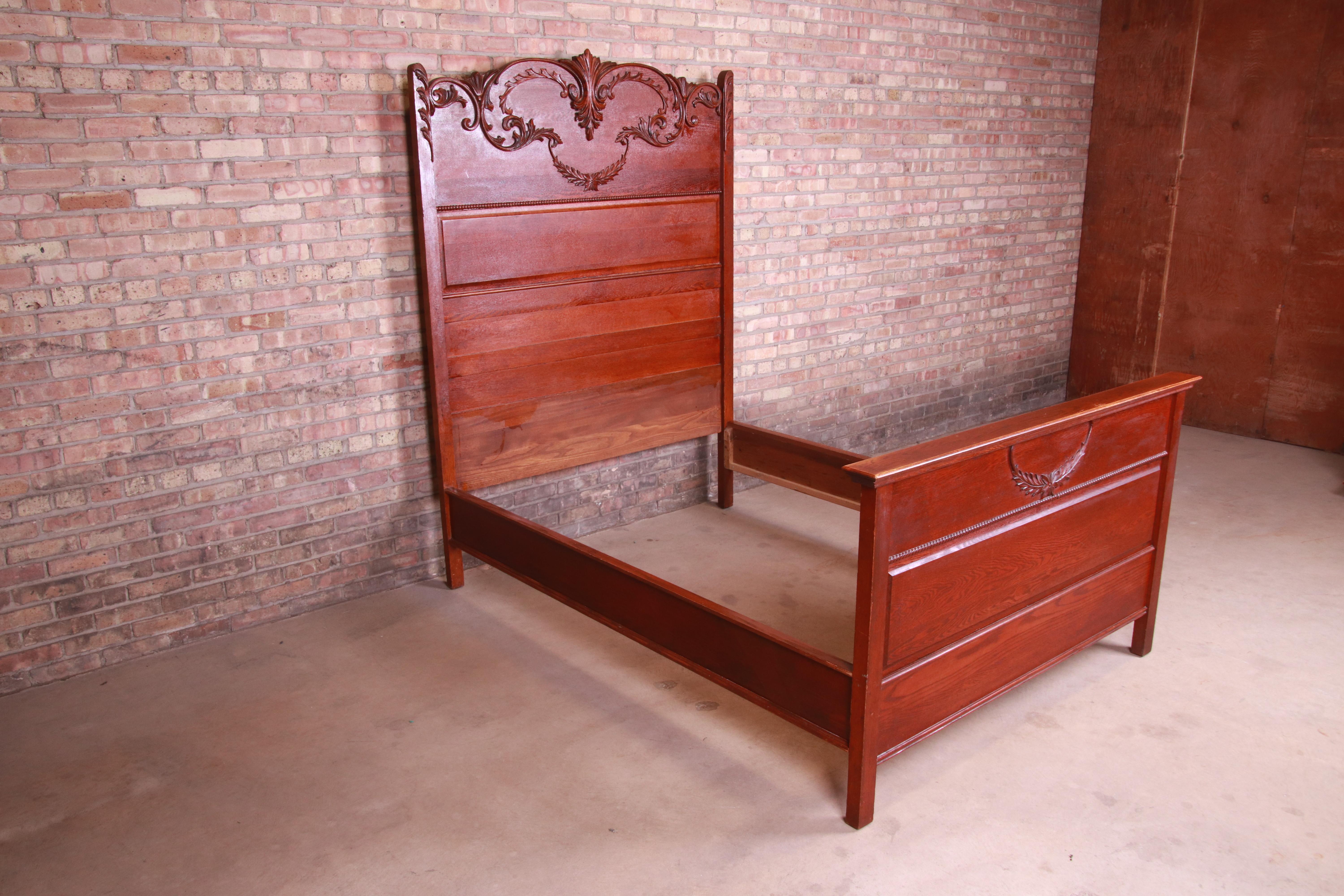 antique bed frame wood