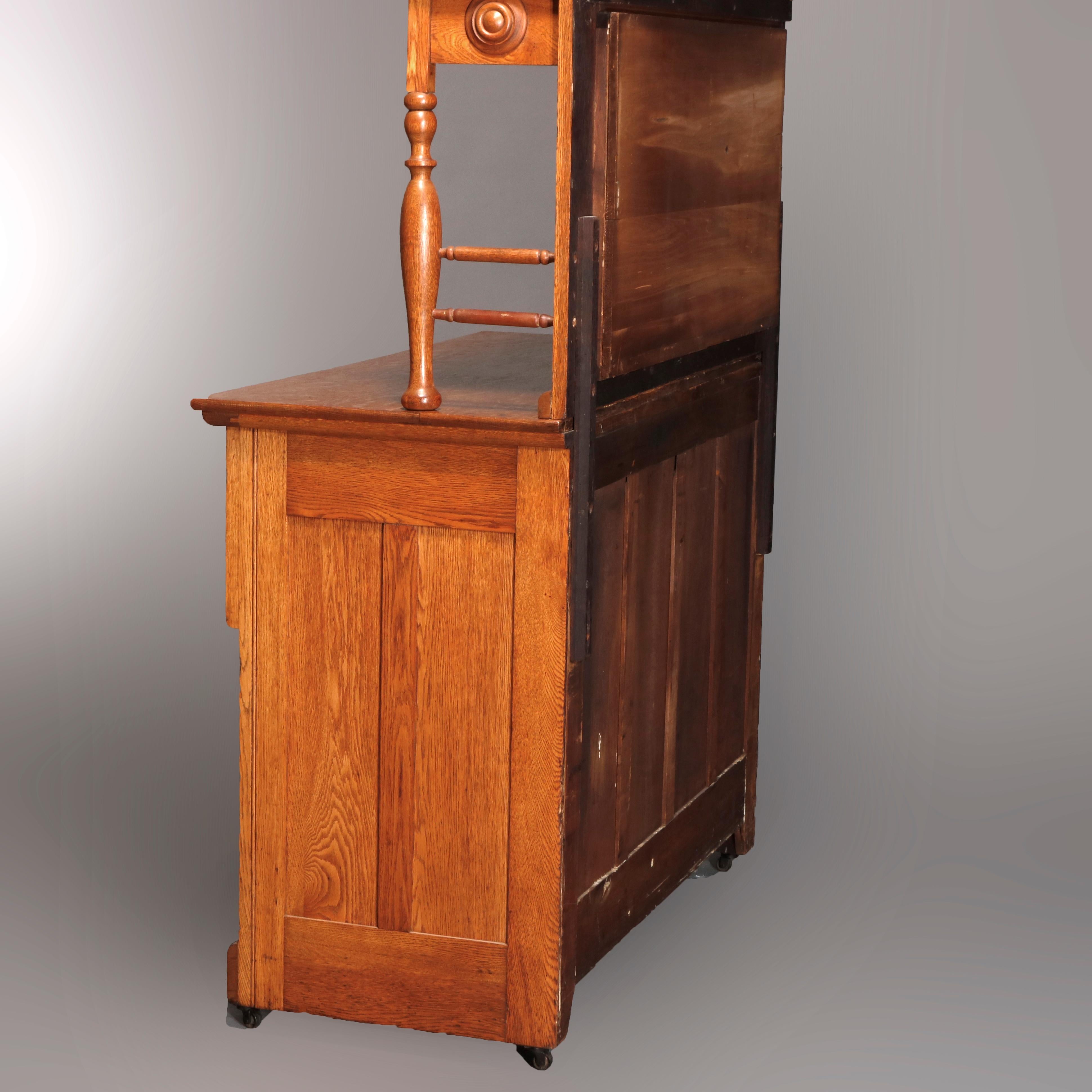 Antique Victorian Carved Oak Mirrored Sideboard, circa 1890 9