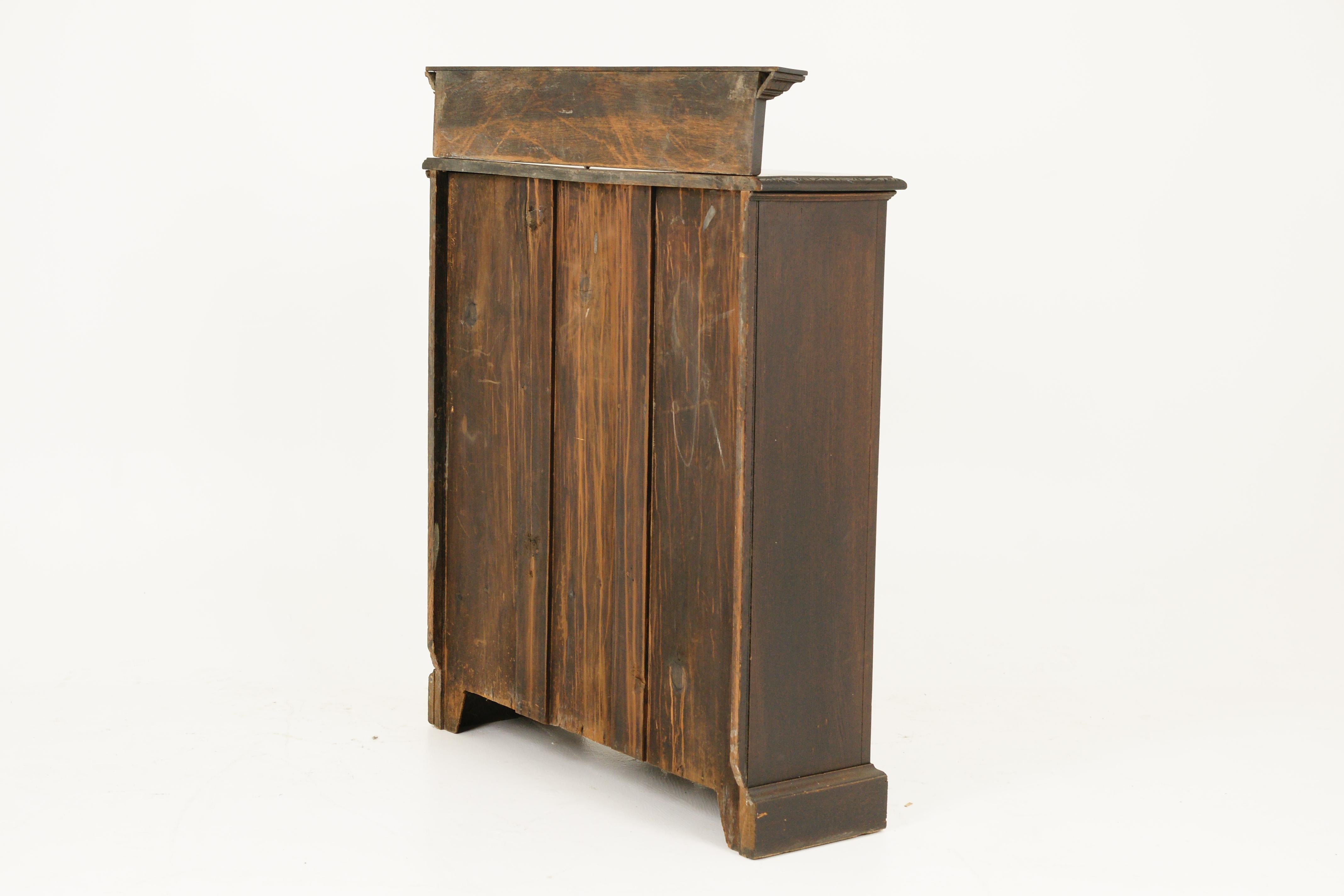 Antique Victorian Carved Oak Open Bookcase Display Cabinet, Scotland 1870, B1740 4