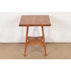 Antique Victorian Carved Oak Parlor Table or Side Table, Circa 1900