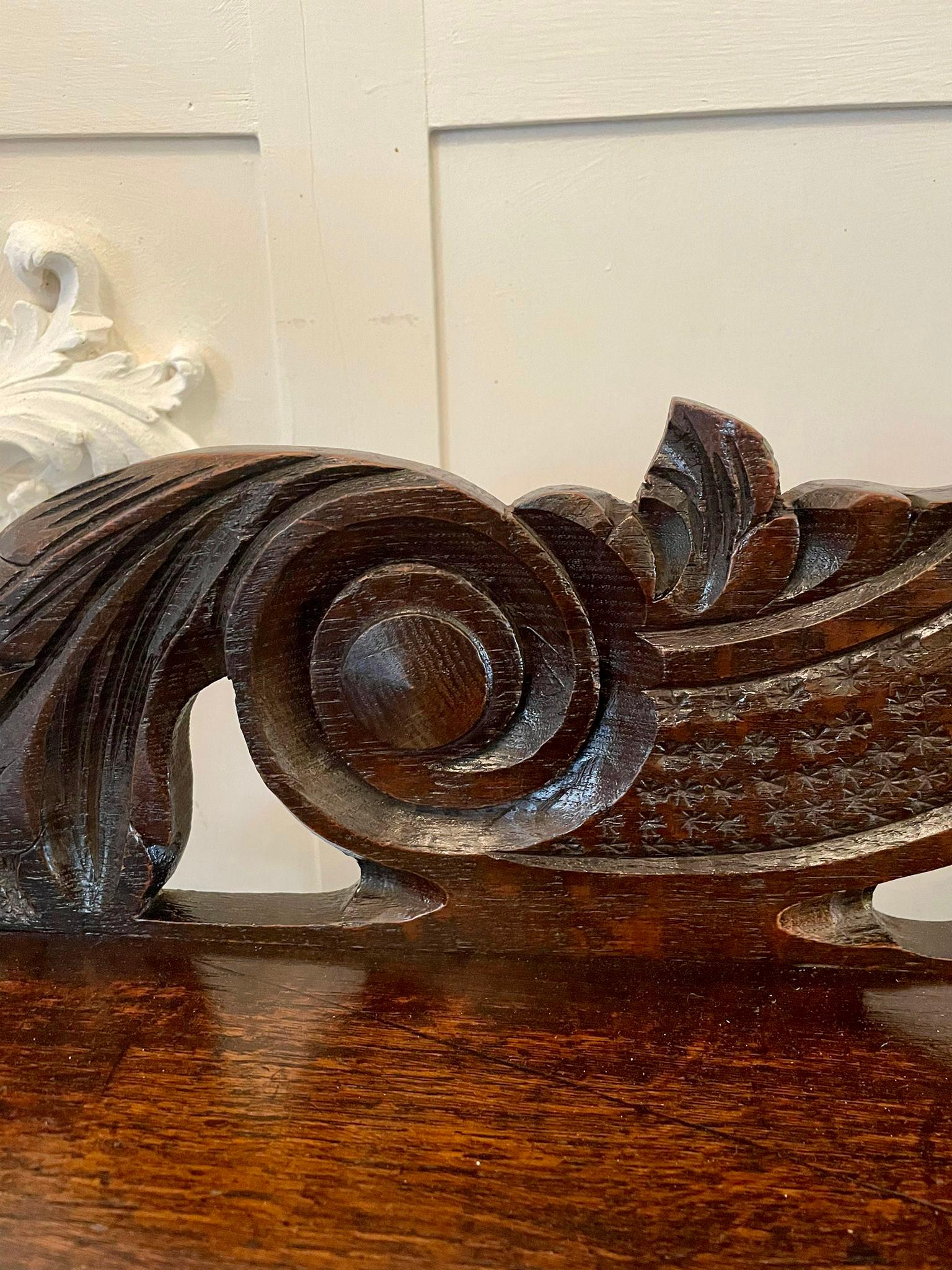 Antique Victorian Carved Oak Side Table For Sale 7