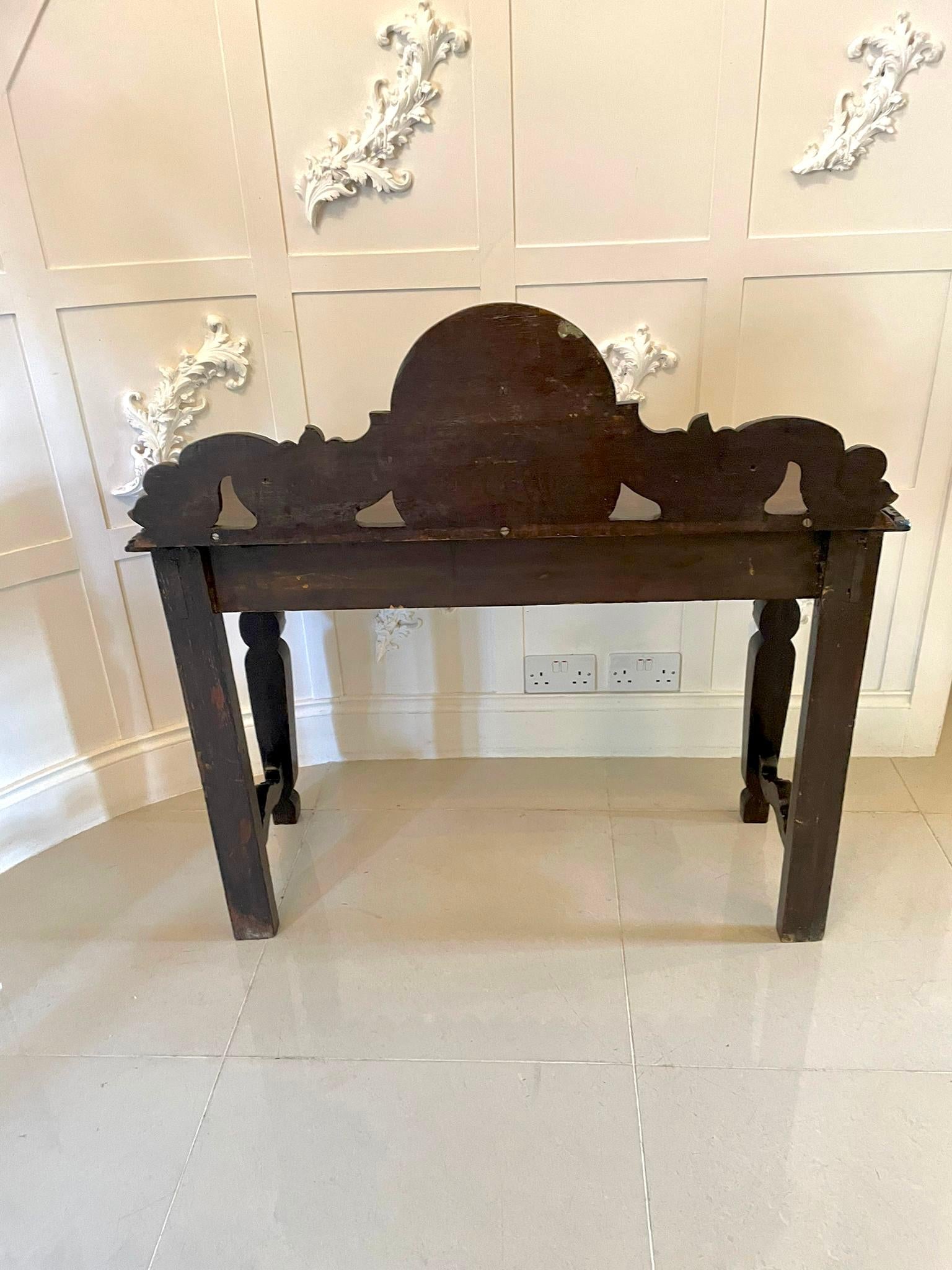 English Antique Victorian Carved Oak Side Table For Sale