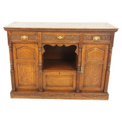 Antique Victorian Carved Oak Sideboard, Buffet, Cupboard, Scotland 1900, H955