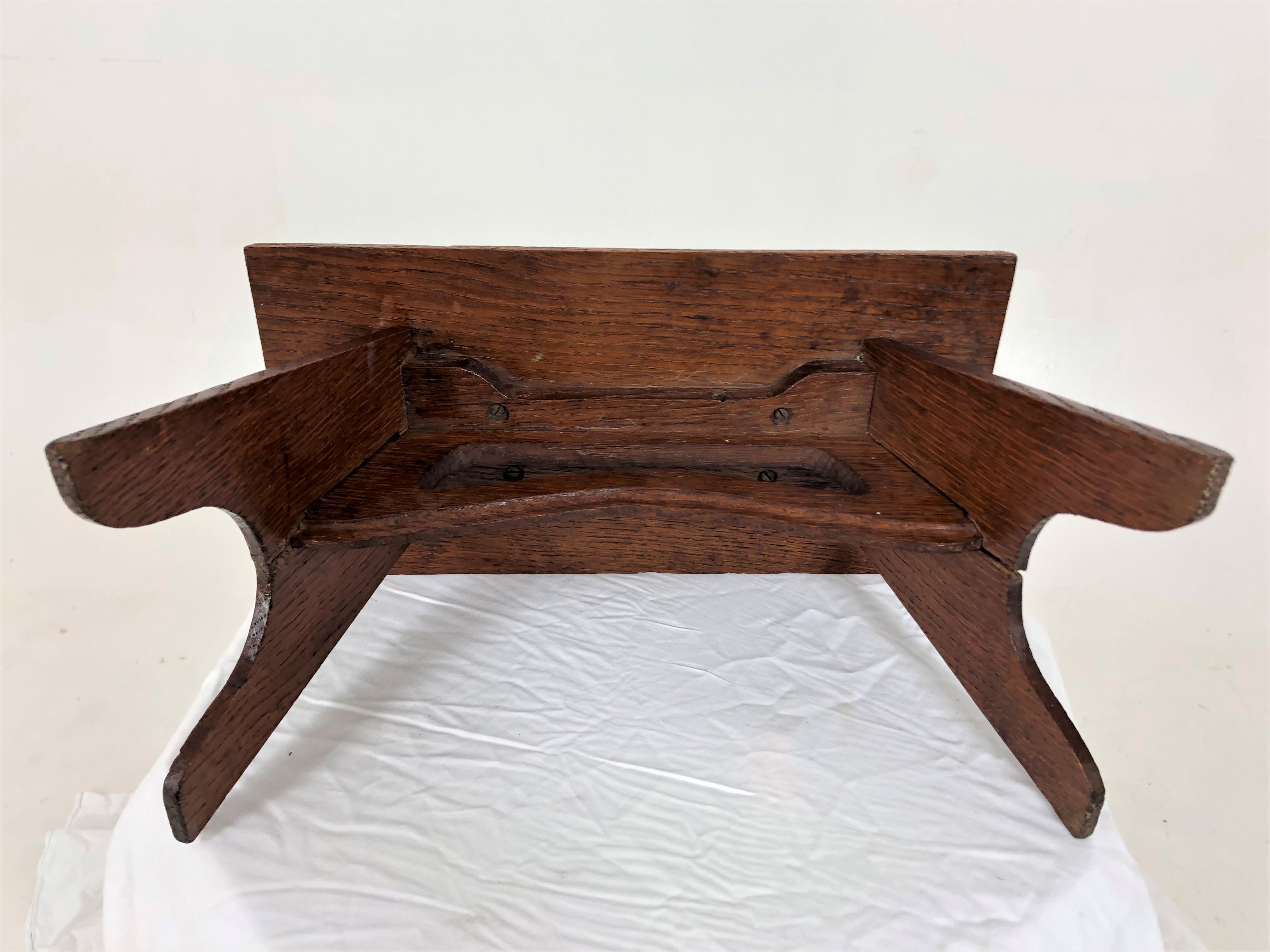 Antique Victorian Carved Oak Stool, Table, Art and Crafts, Scotland 1950, H832 For Sale 1
