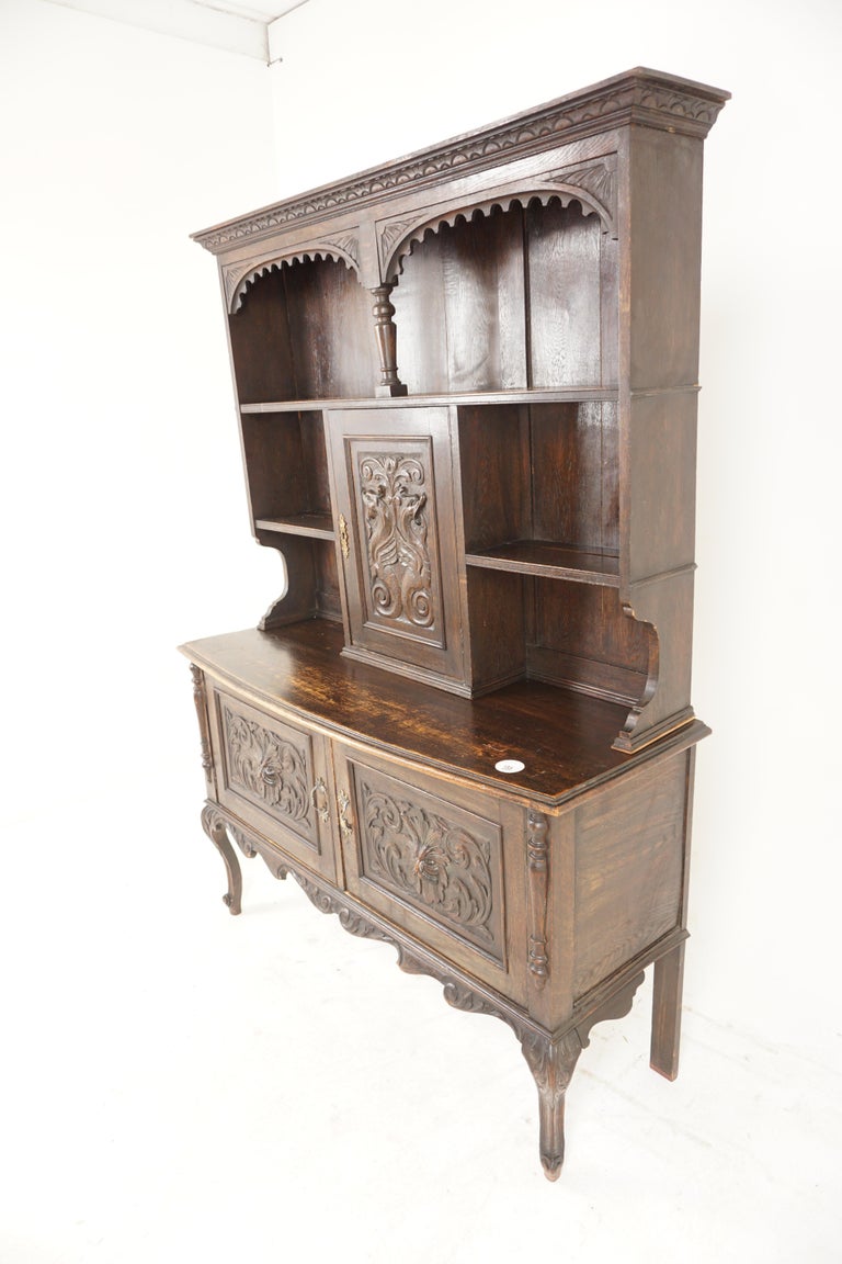 Antique Victorian Carved Oak Welsh Dresser, Green Man, Scotland 1880, H1039  at 1stDibs