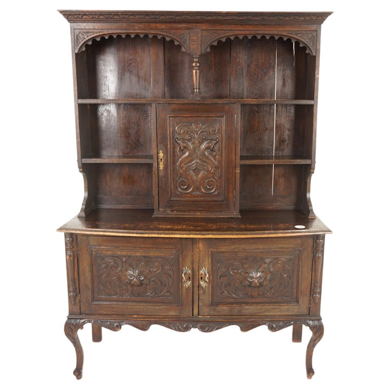 Antique Victorian Carved Oak Welsh Dresser, Green Man, Scotland 1880, H1039  at 1stDibs