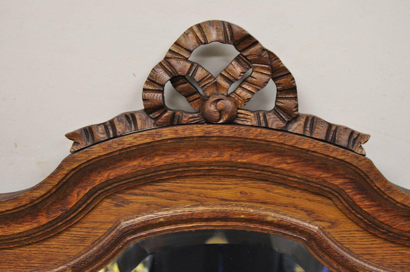 antique oak mirror beveled glass