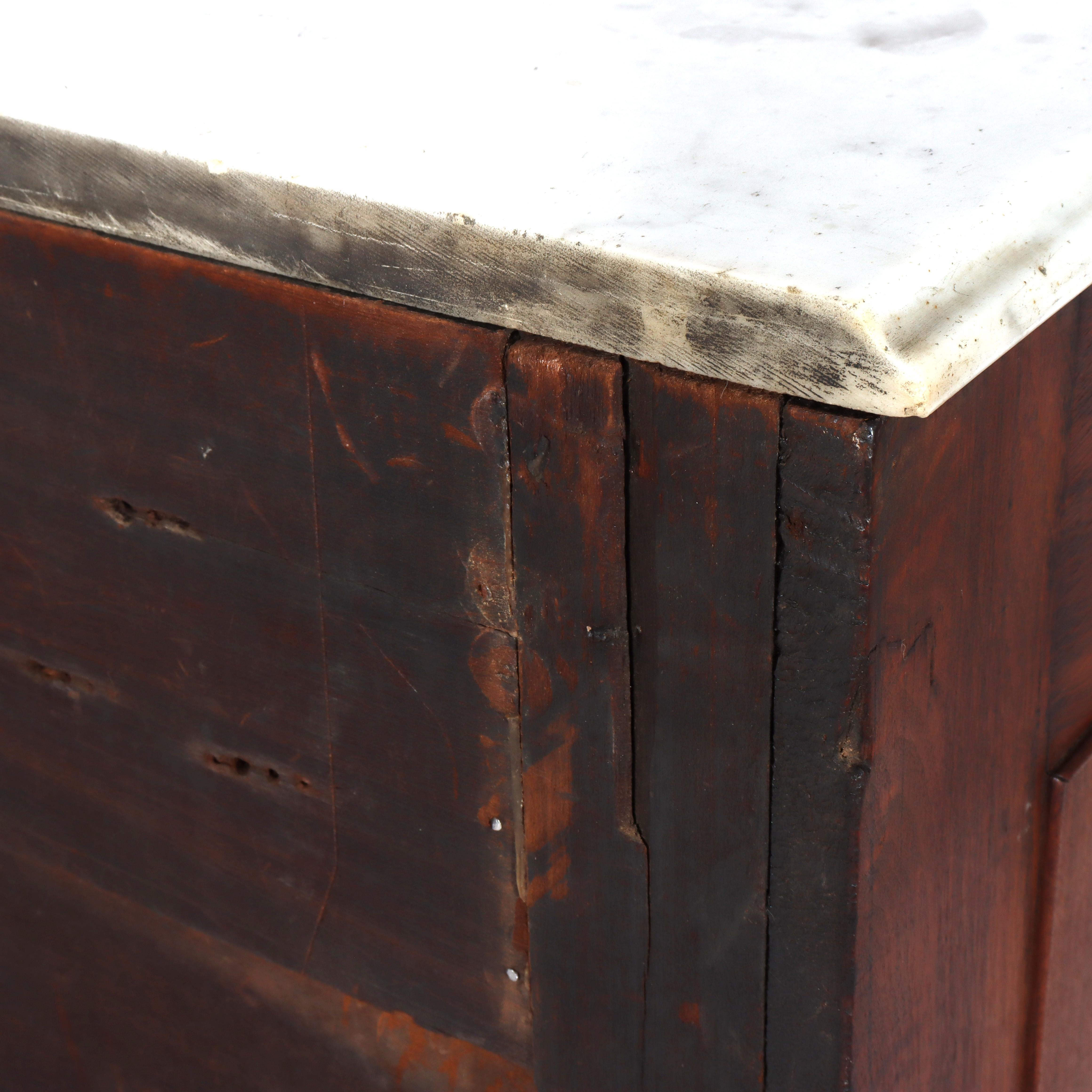 Antike viktorianische geschnitzt Palisander 4-Schublade Marmor Top Chest c1890 im Angebot 6